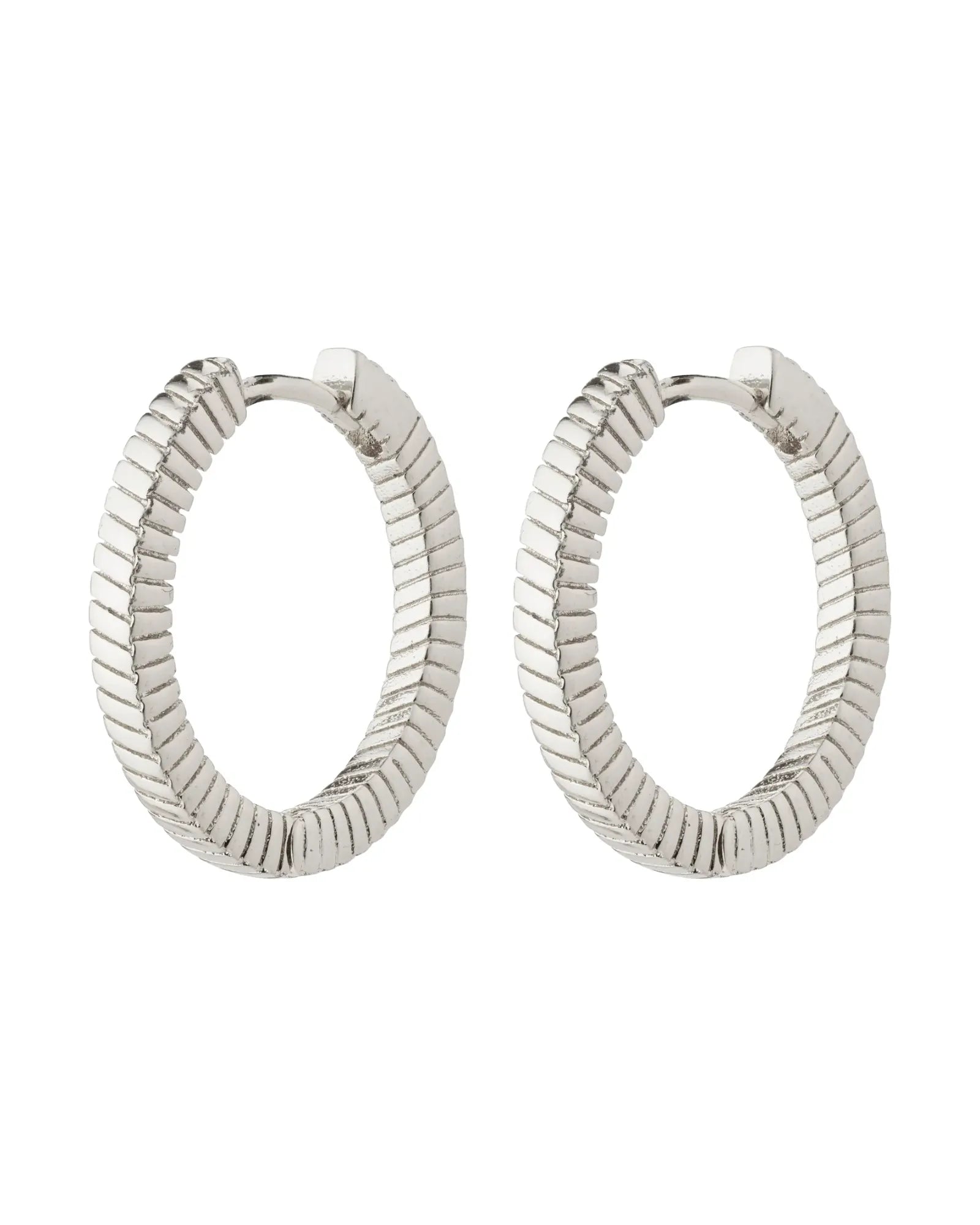 DOMINIQUE Recycled Hoop Earrings - Silver Plated