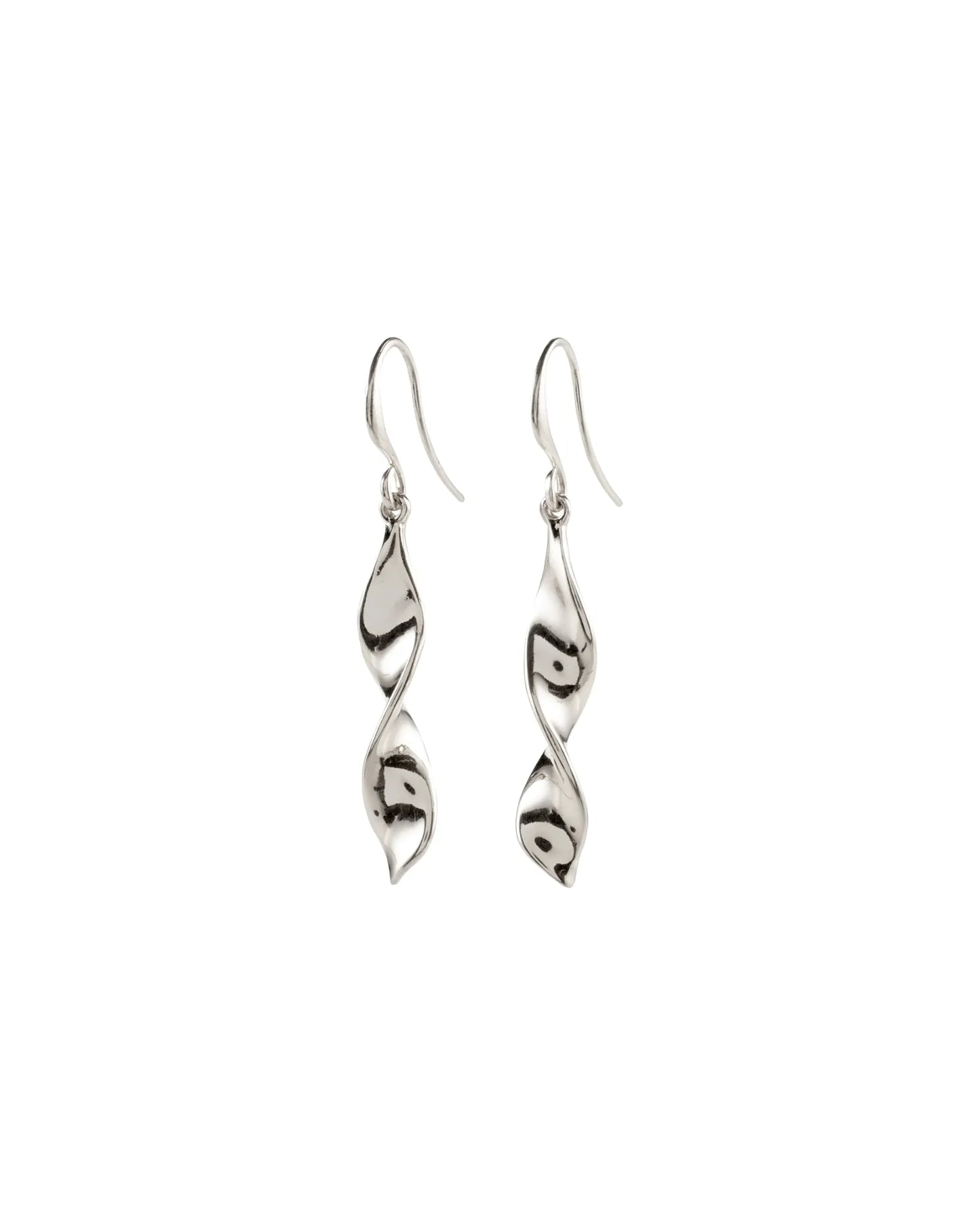 Elaine Recycled Twirl Earrings - Silver Plated