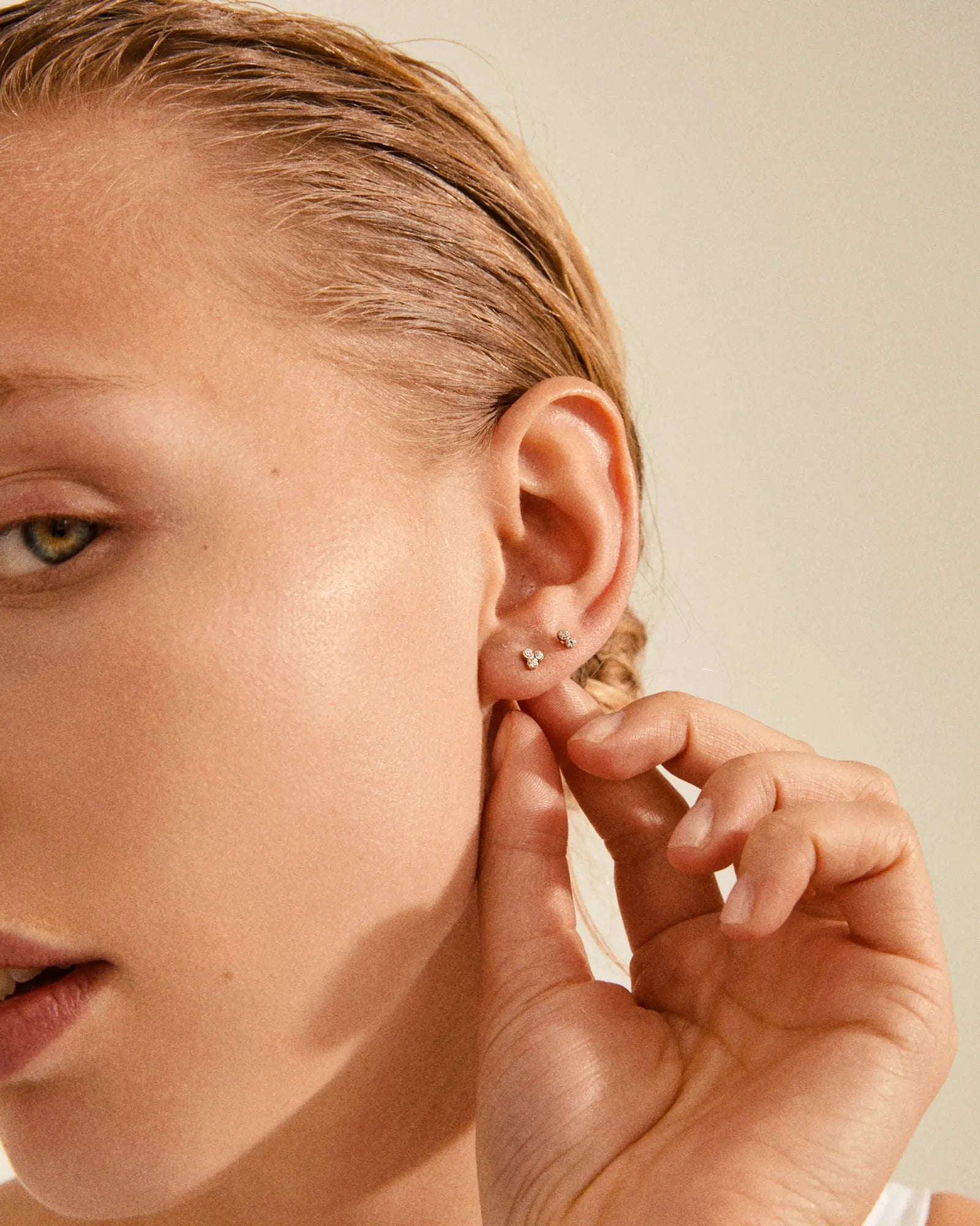 Kamari Crystal Stud Earrings Set - Gold Plated