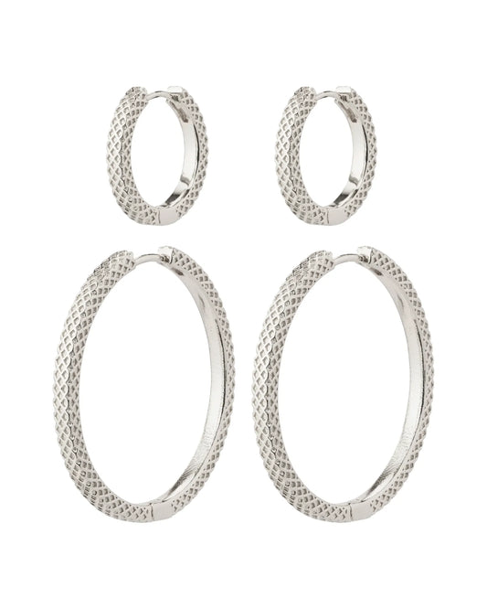 PULSE Recycled Earrings 2-in-1 Set - Silver Plated