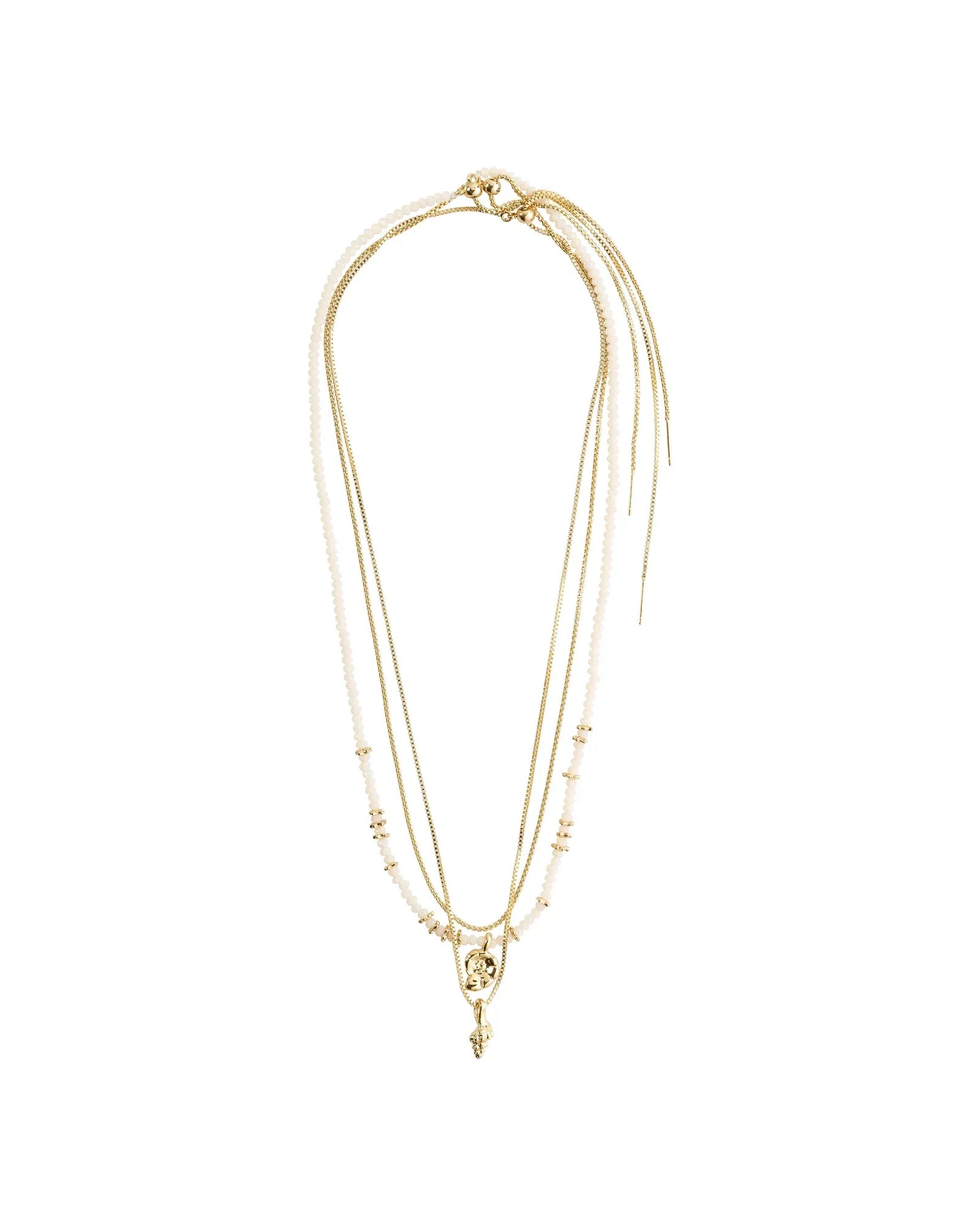 SEA Necklace 3-in-1 - White/Gold Plated