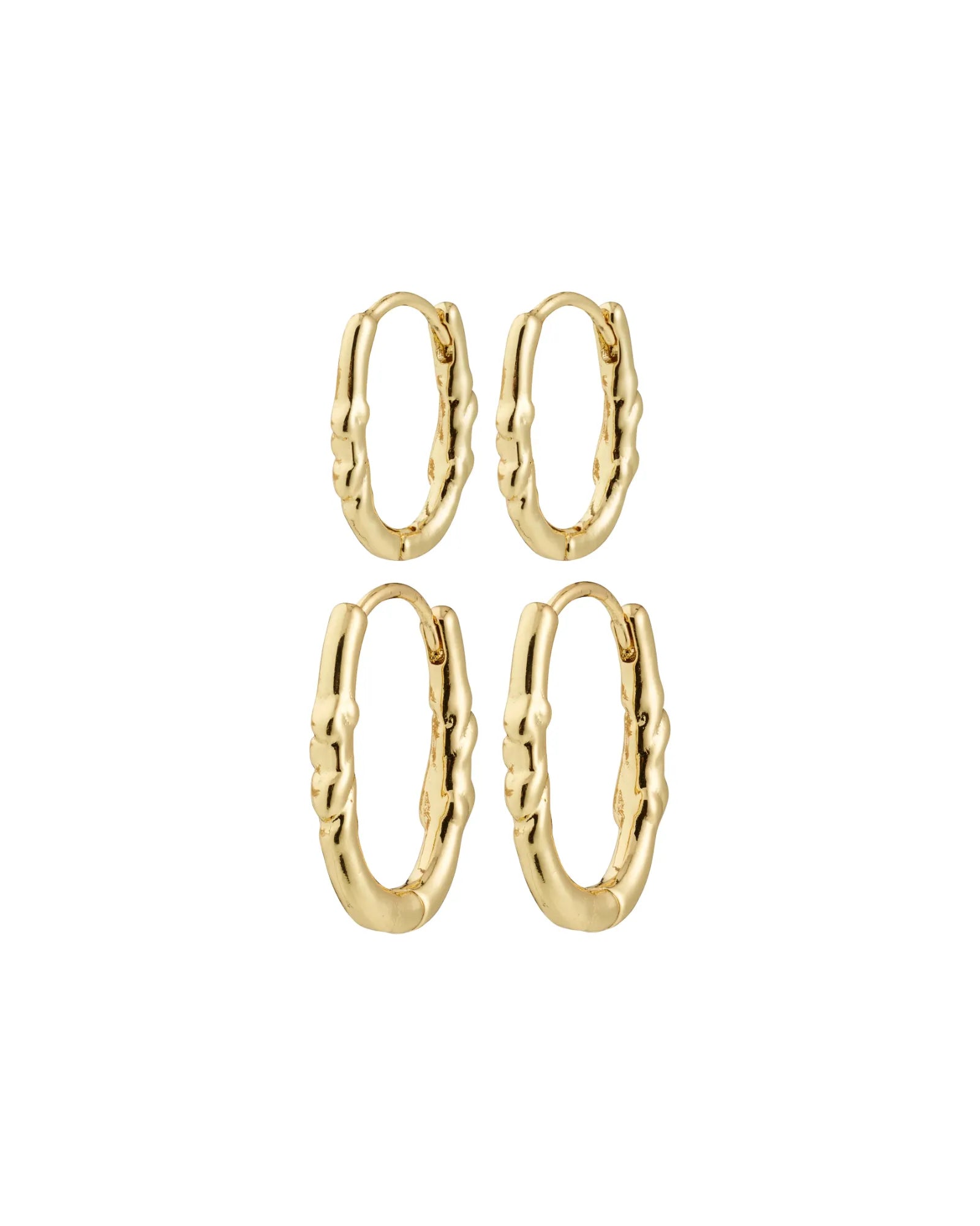 Sense Hoop Earrings 2-in-1 - Gold Plated