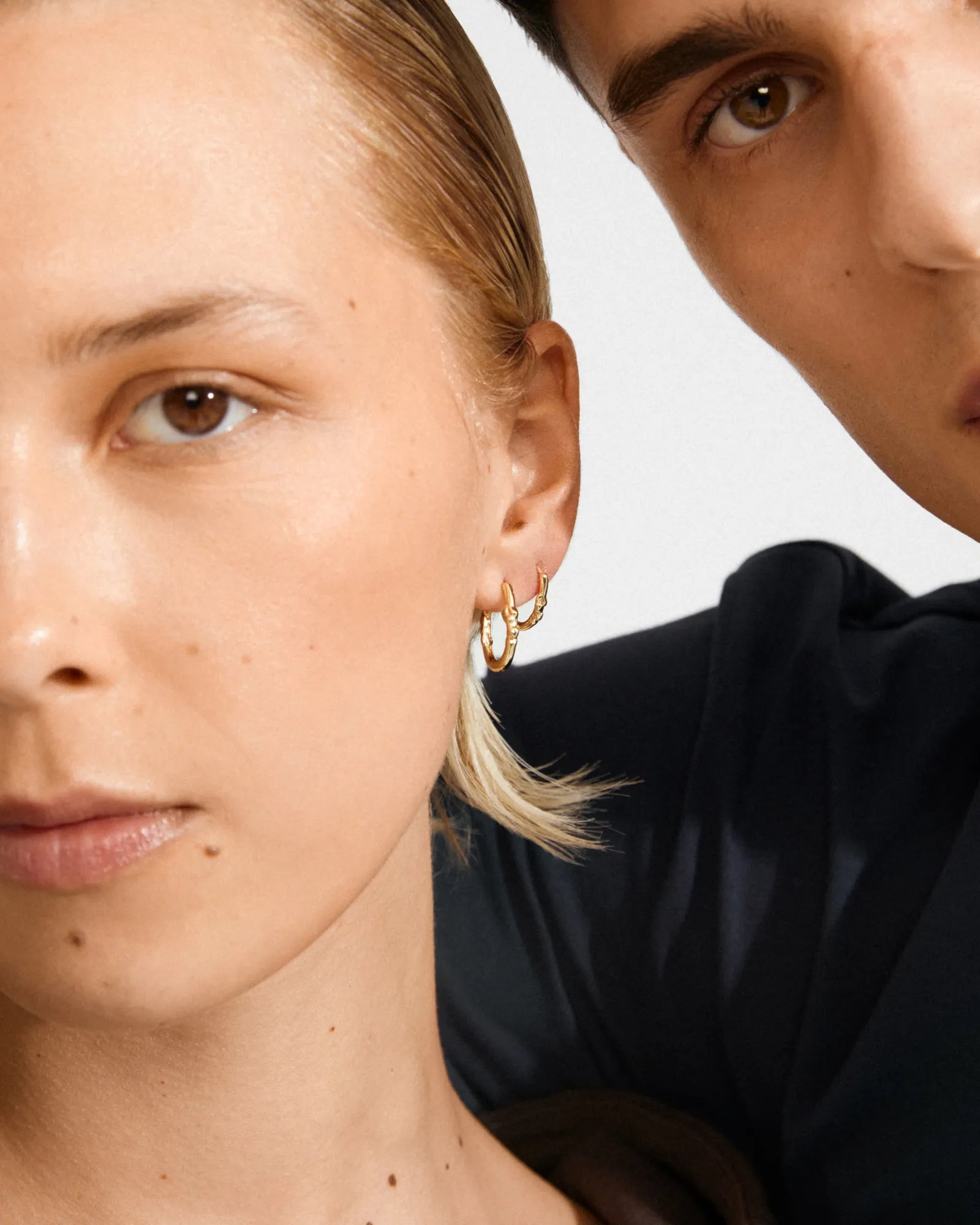 Sense Hoop Earrings 2-in-1 - Gold Plated