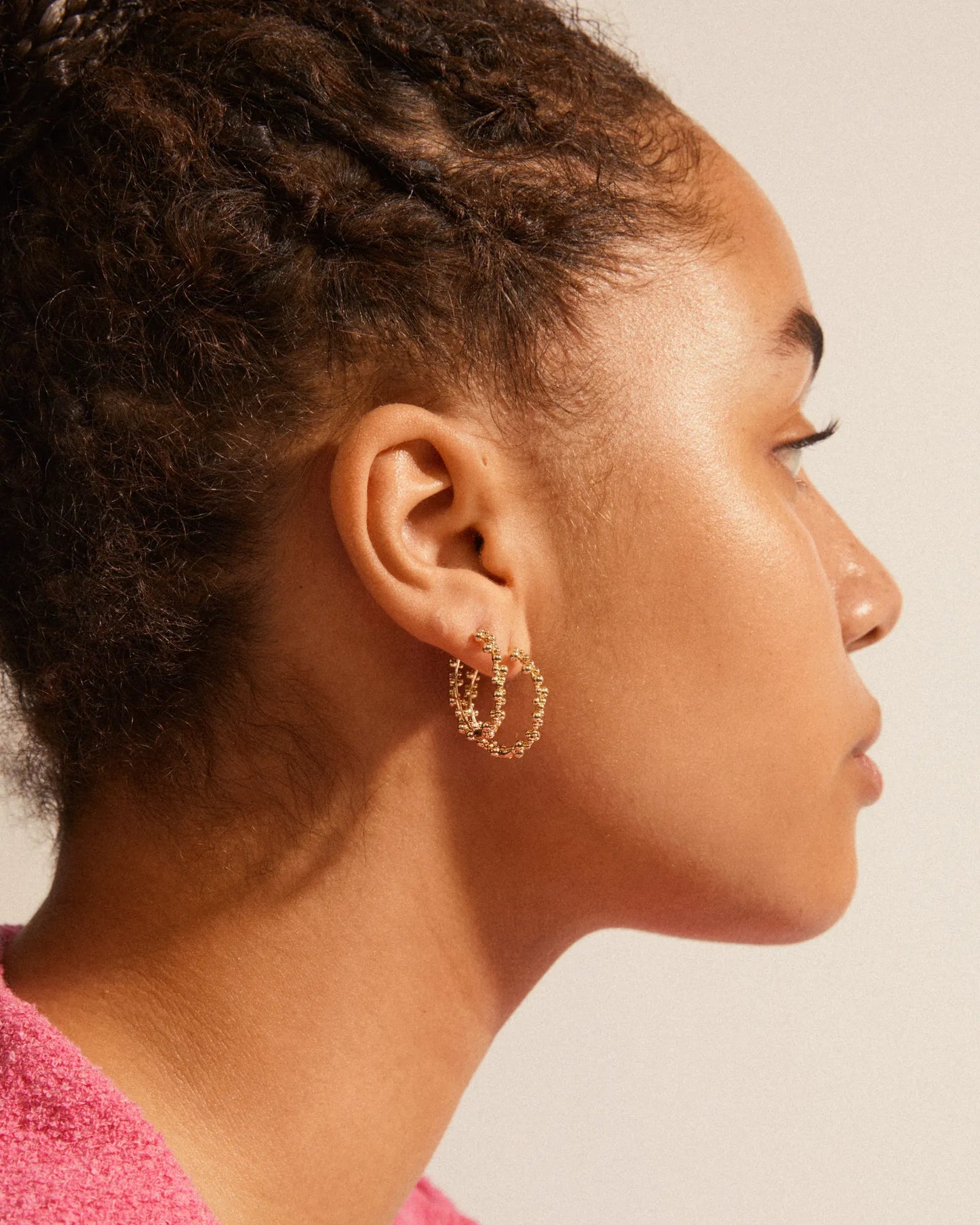 Solidarity Recycled Large Bubbles Hoop Earrings - Gold Plated