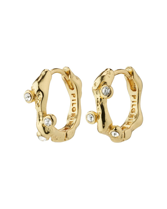 URZULA Recycled Crystal Hoop Earrings - Gold Plated