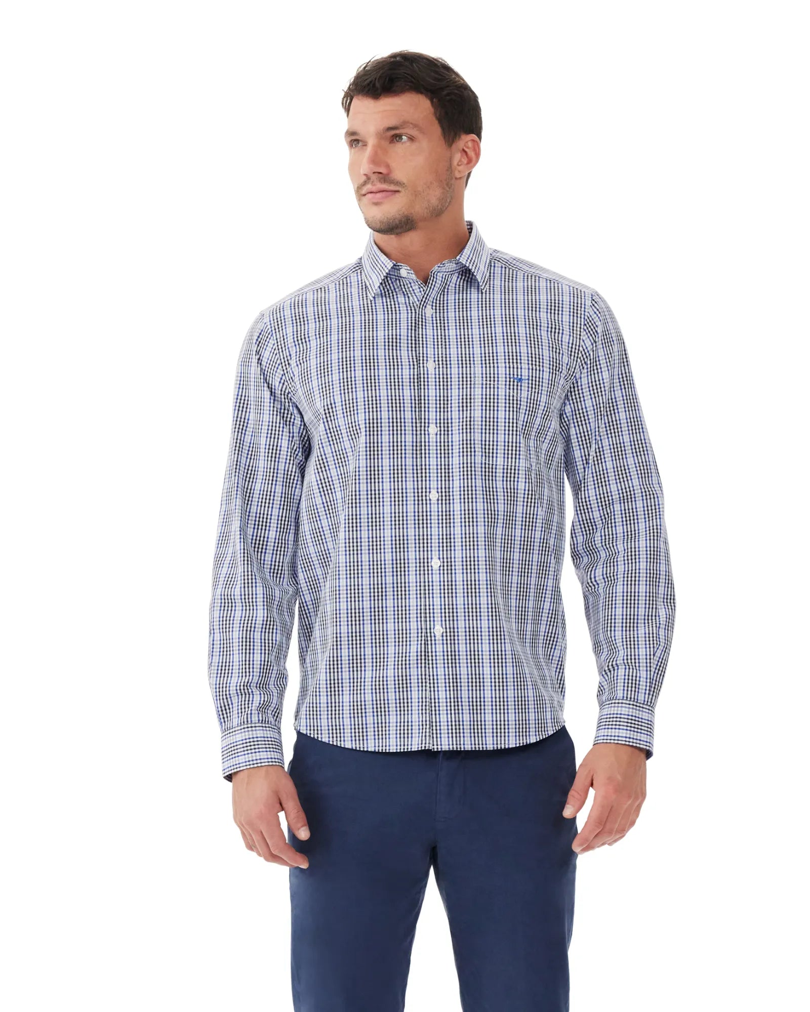 Collins Shirt - Navy/Blue/White