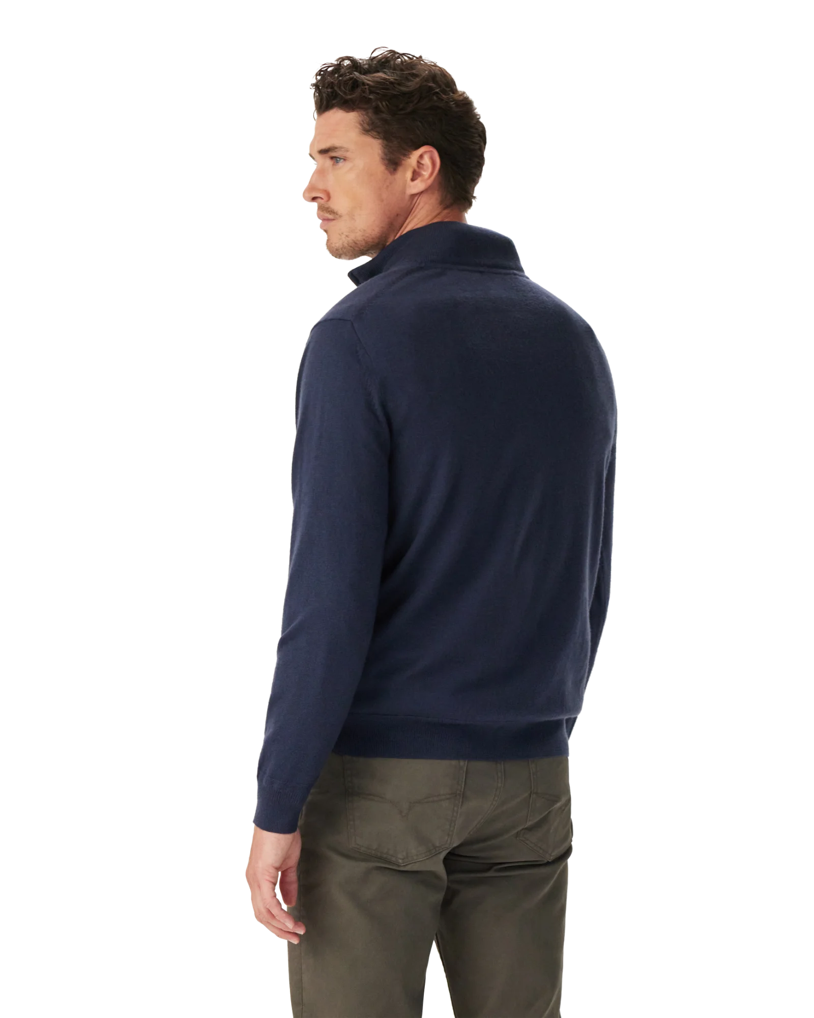 Ernest Quarter Zip Jumper - Navy