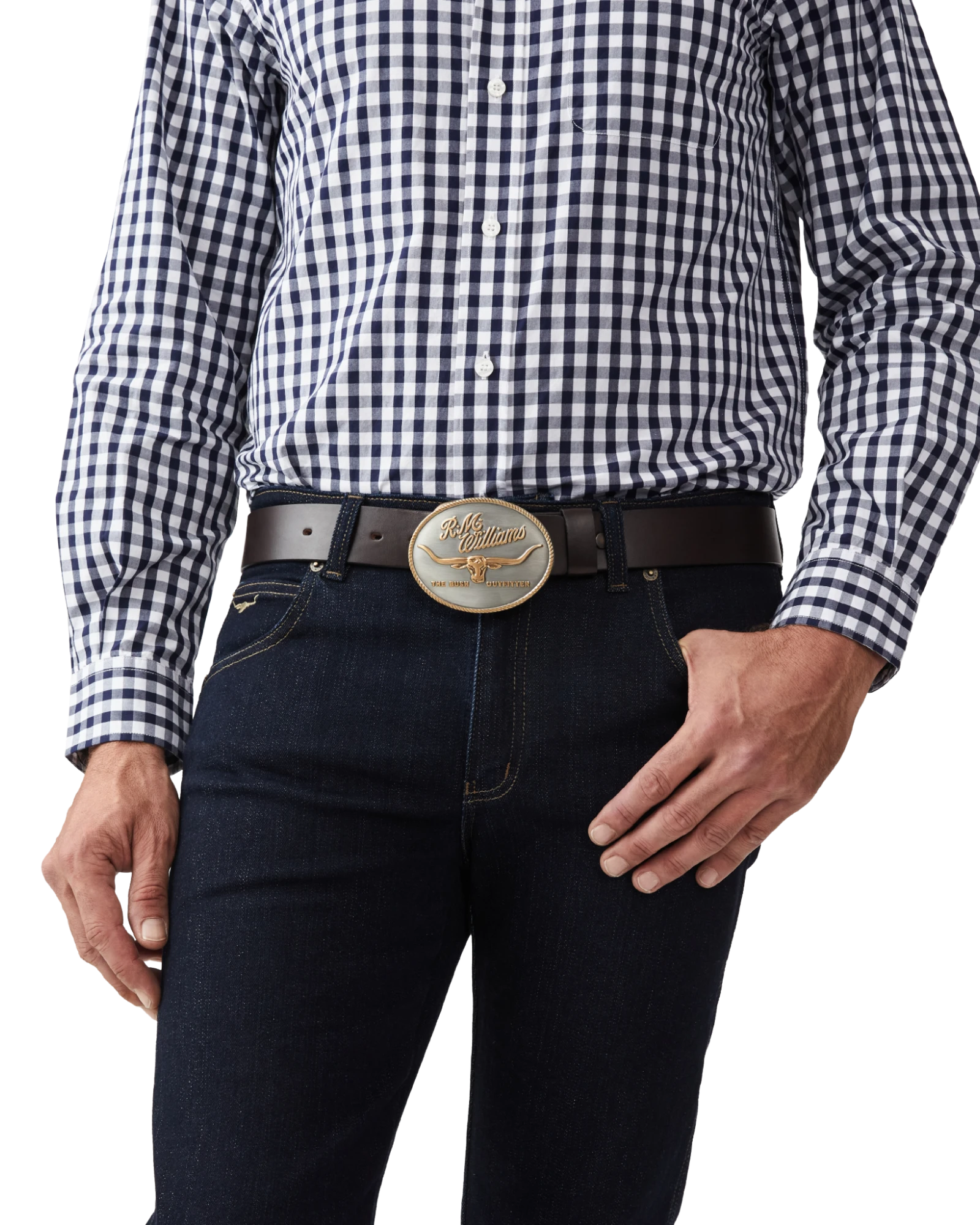 R.M.Williams Logo Buckle - Silver/Gold