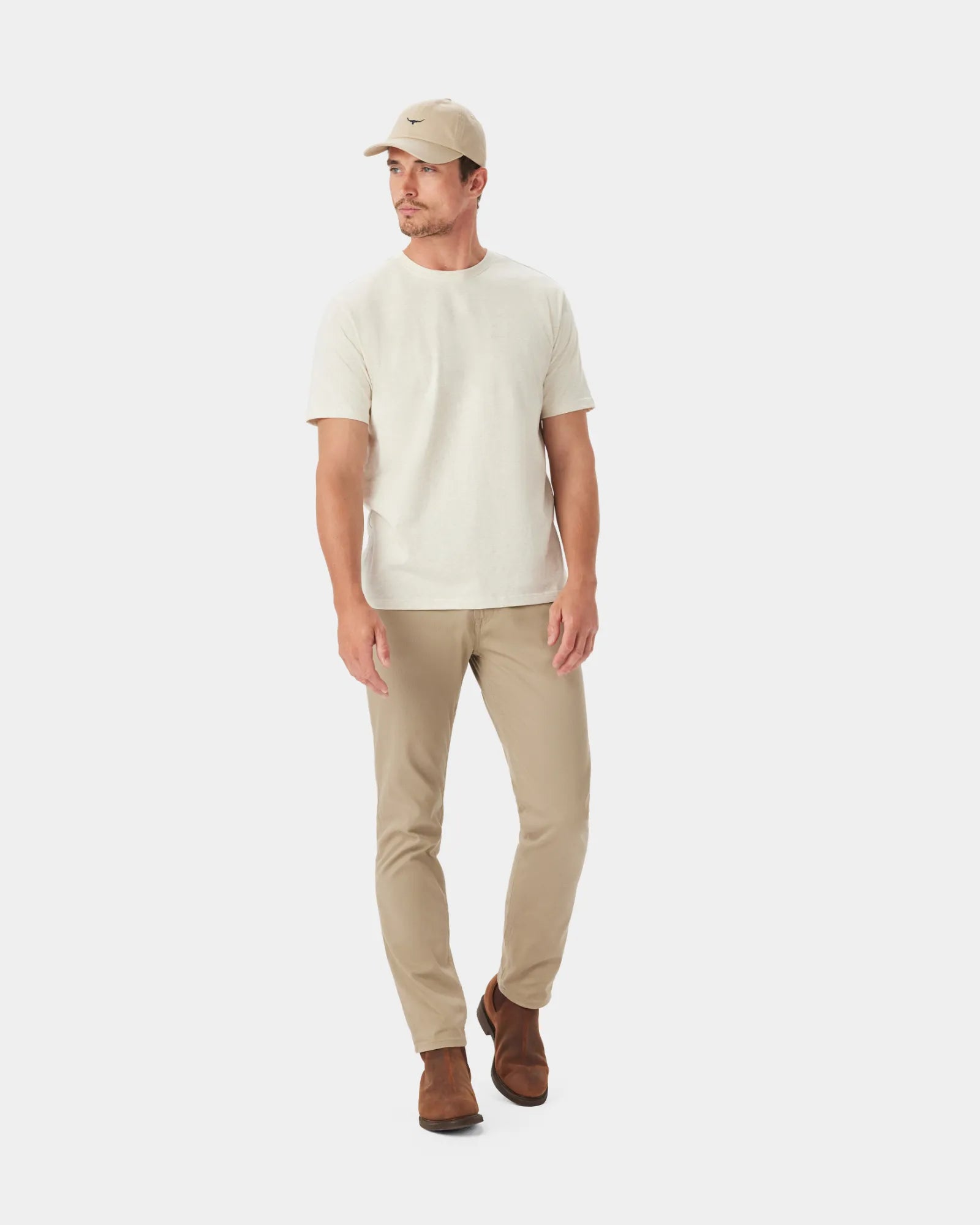 Parson T-Shirt - White Marle