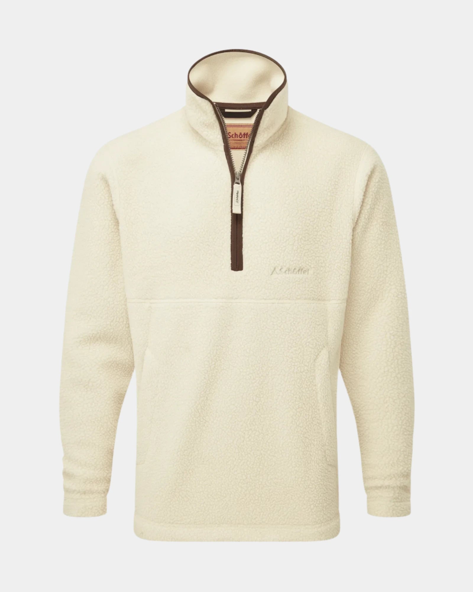 Schoffel Berkeley Ecru Unisex Retro Quarter Zip Fleece