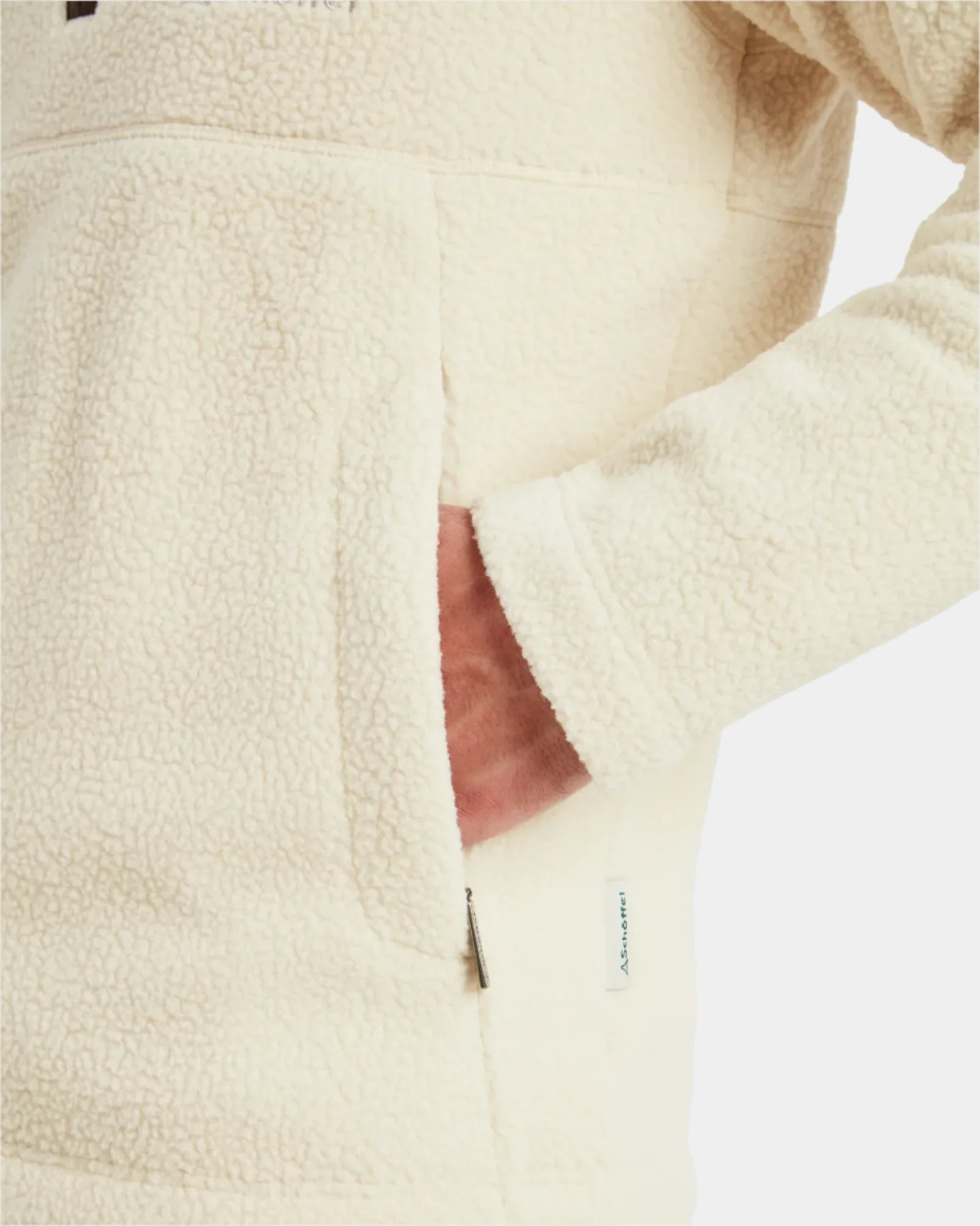 Schoffel Berkeley Ecru Unisex Retro Quarter Zip Fleece