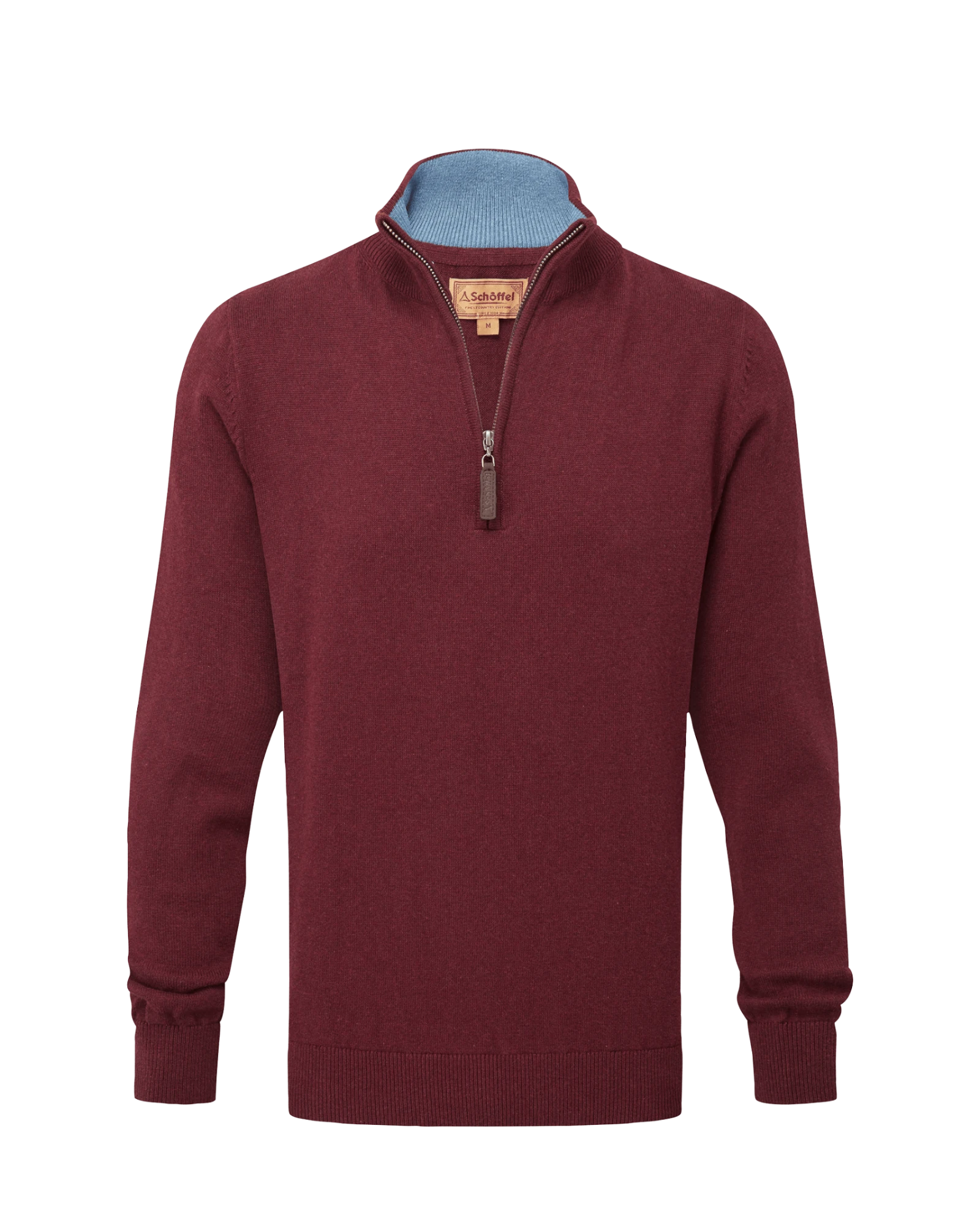 Calton Quarter Zip Jumper - Burgundy