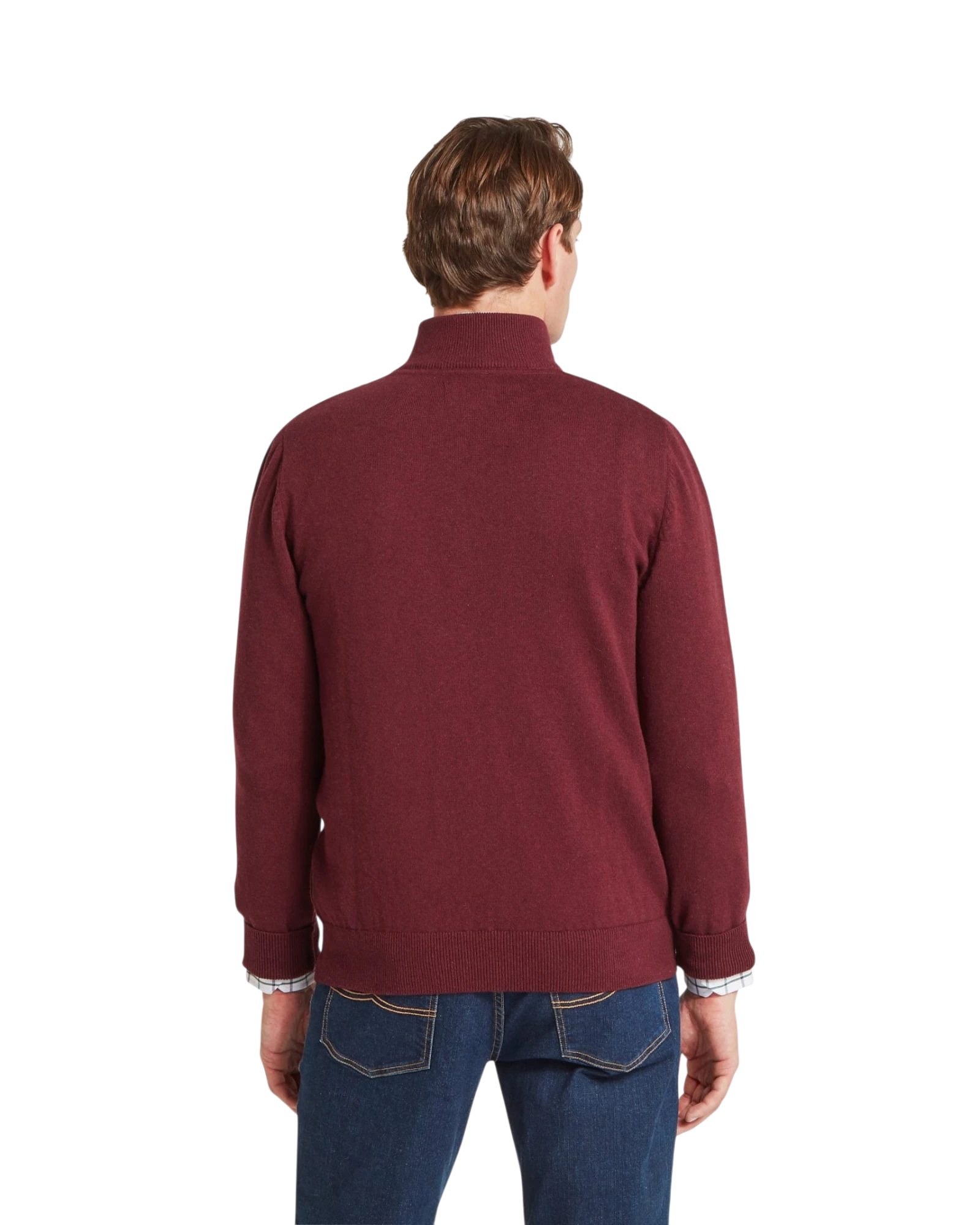 Calton Quarter Zip Jumper - Burgundy