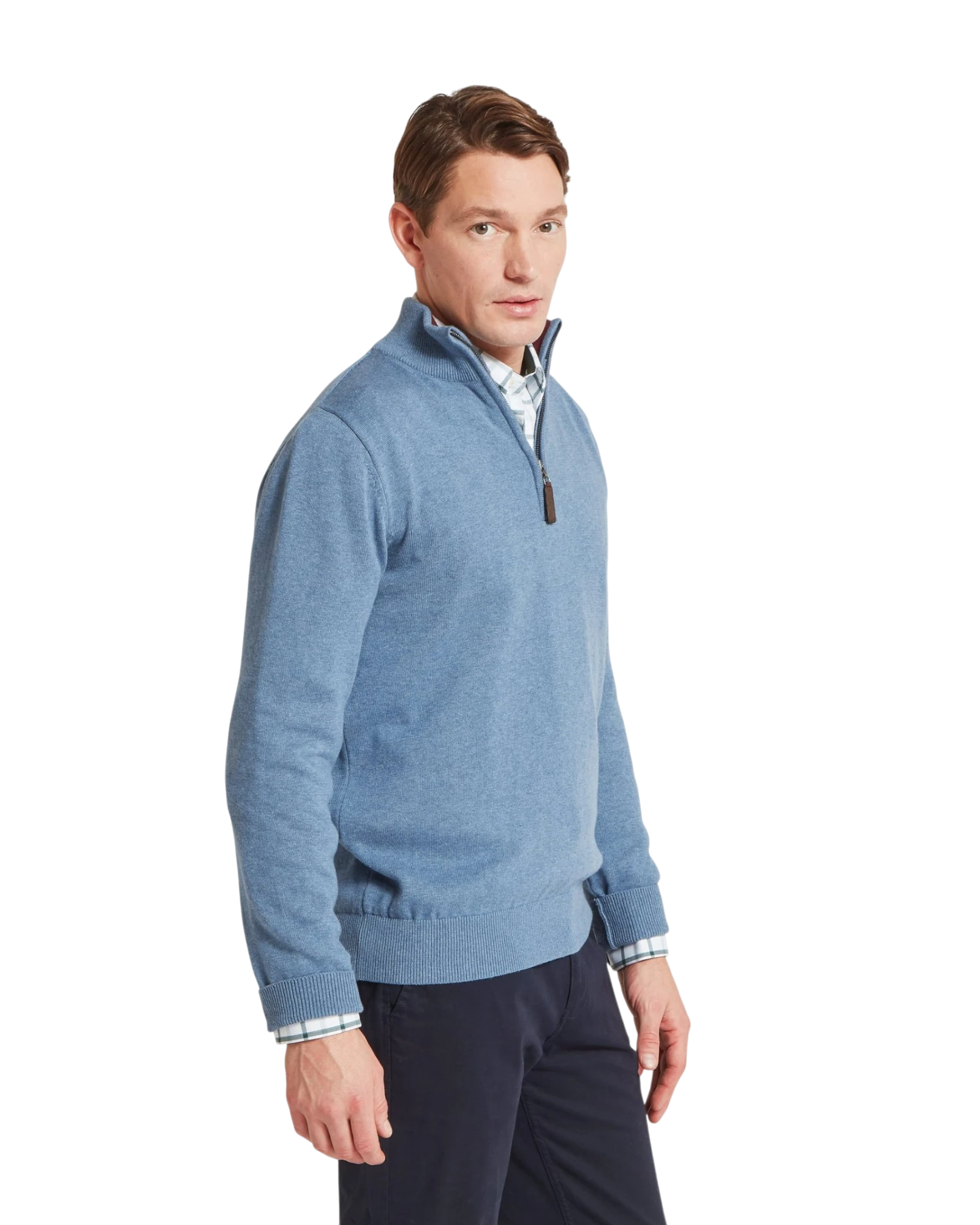 Calton Quarter Zip Jumper - Lake Blue