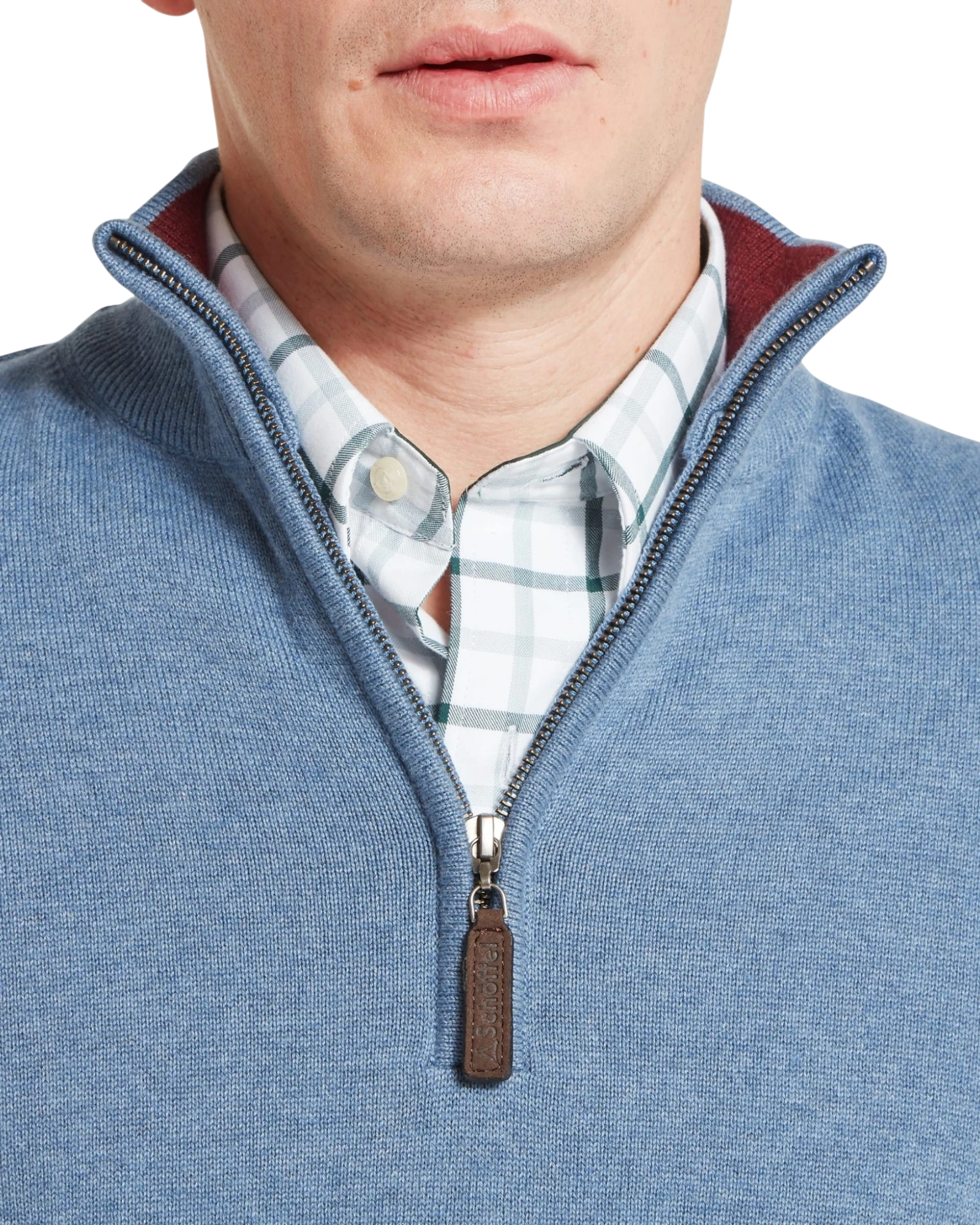 Calton Quarter Zip Jumper - Lake Blue