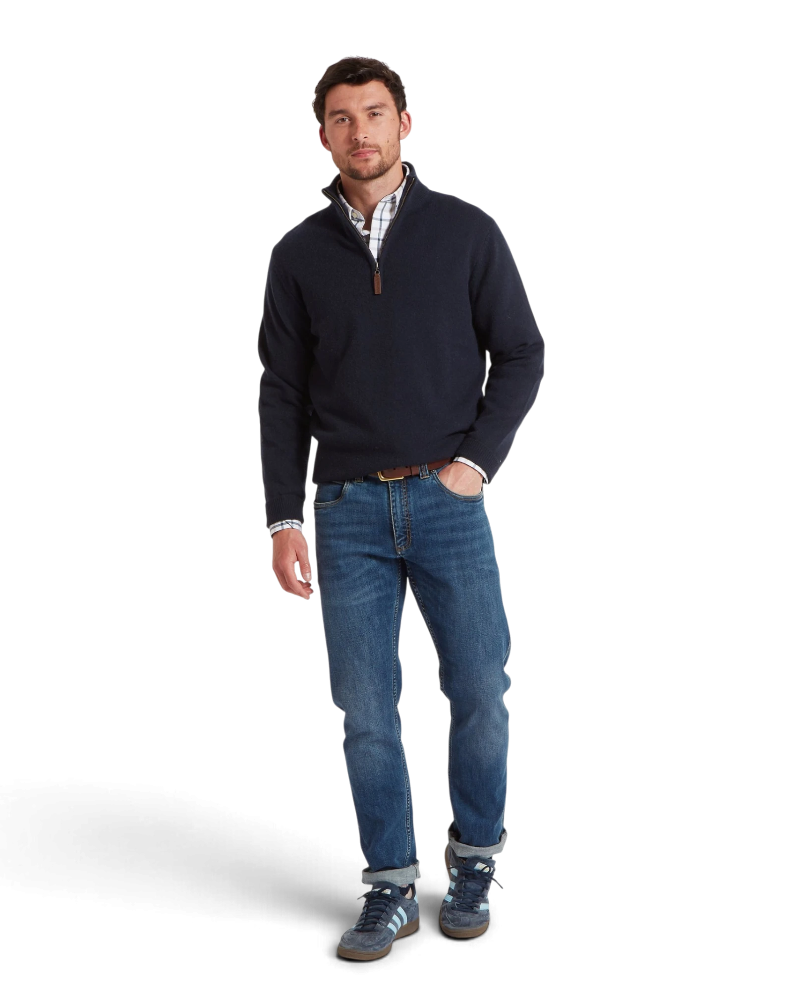 Calton Quarter Zip Jumper - Navy