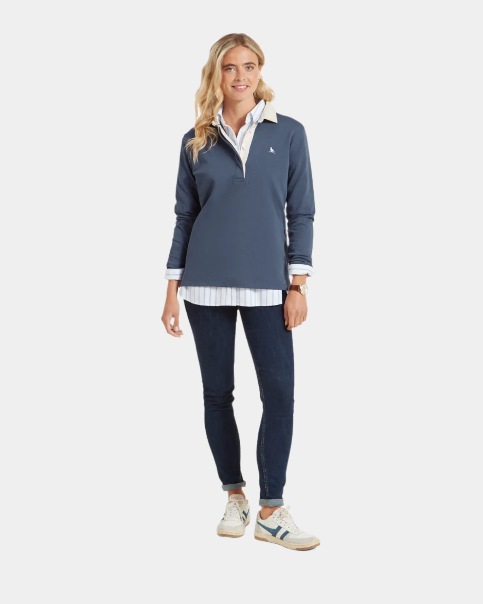 Chapel Vintage Navy Porth Rugby Shirt