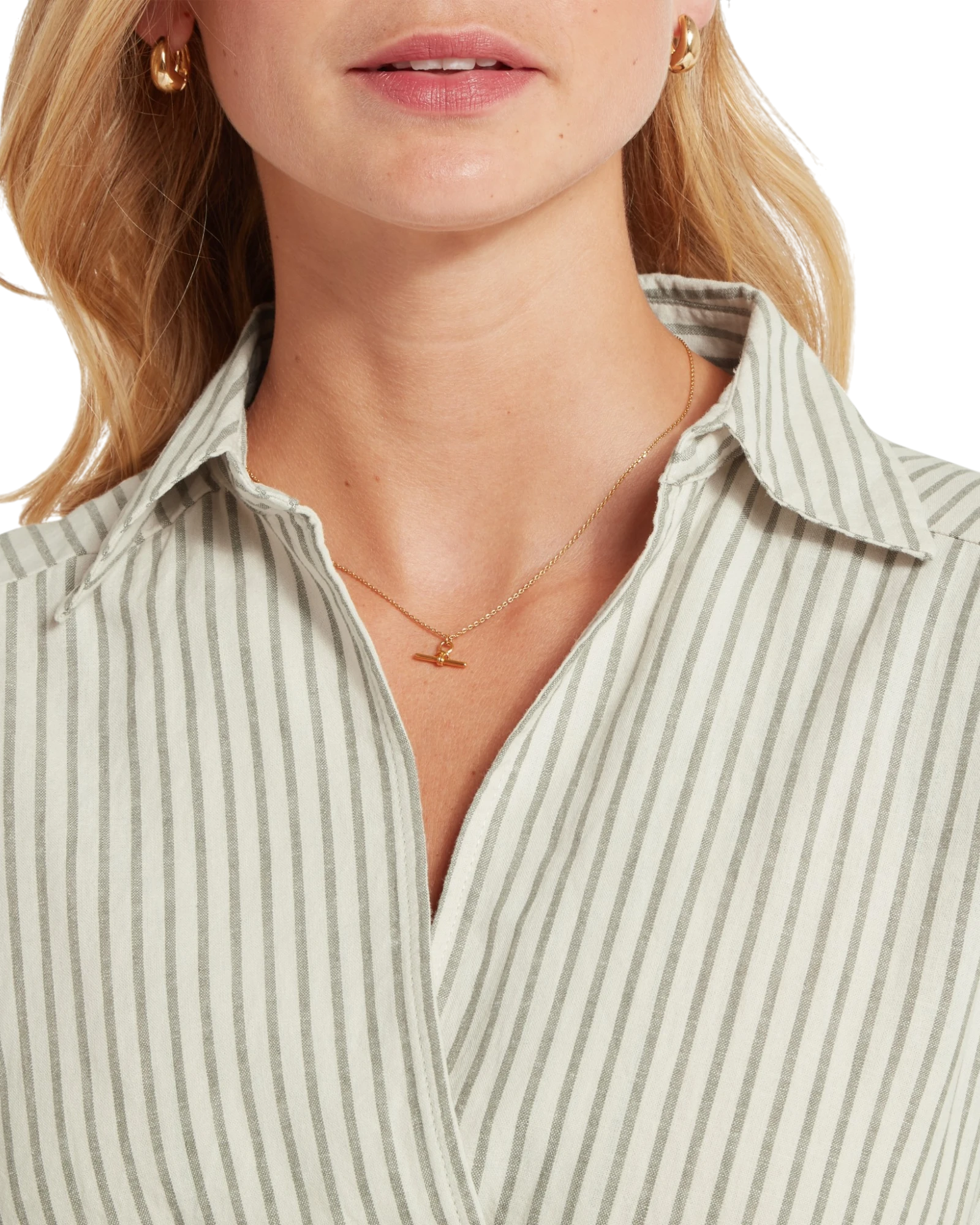 Fleur Dress - Agave Green Stripe