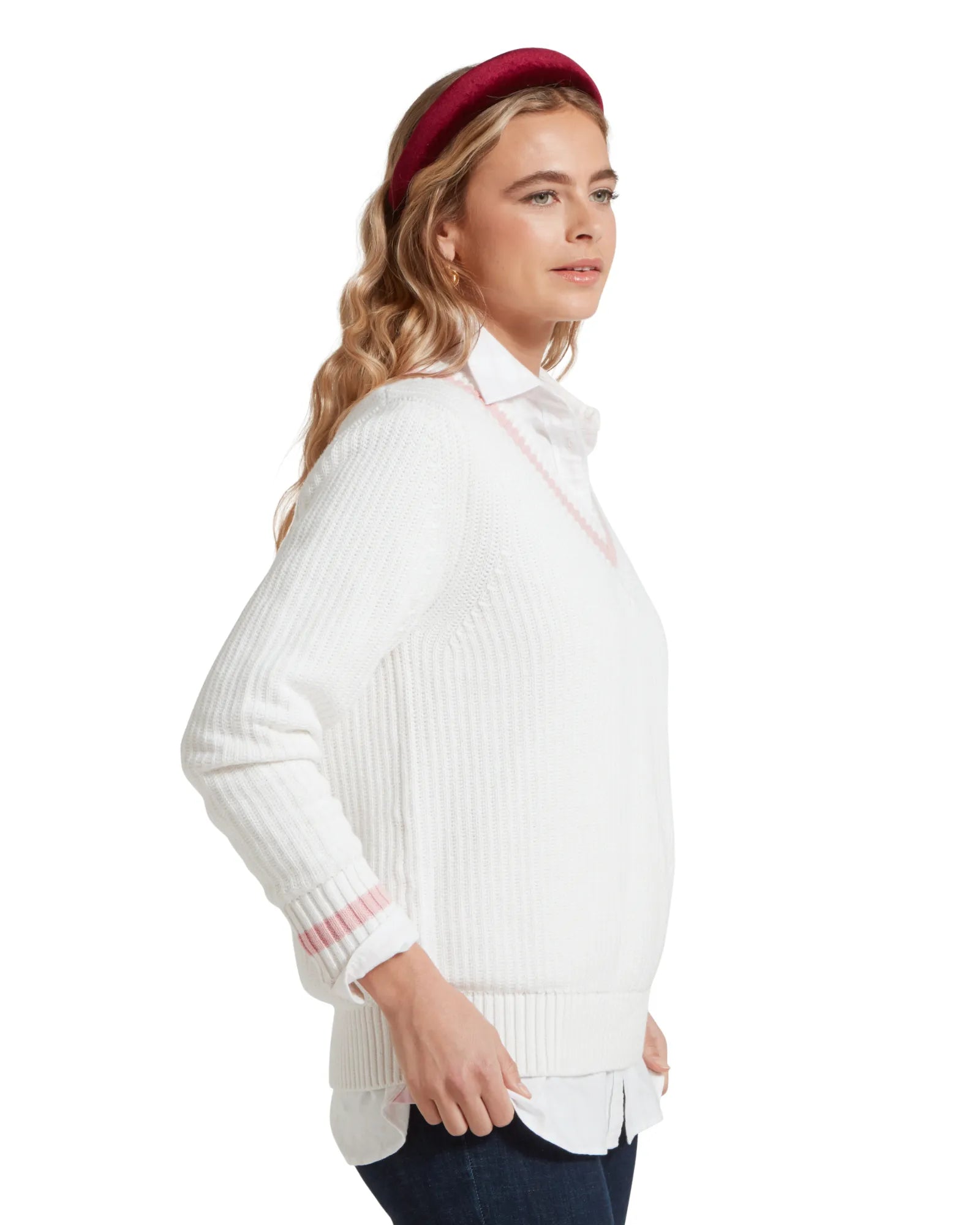 Hambledon Jumper - Soft White/Blush