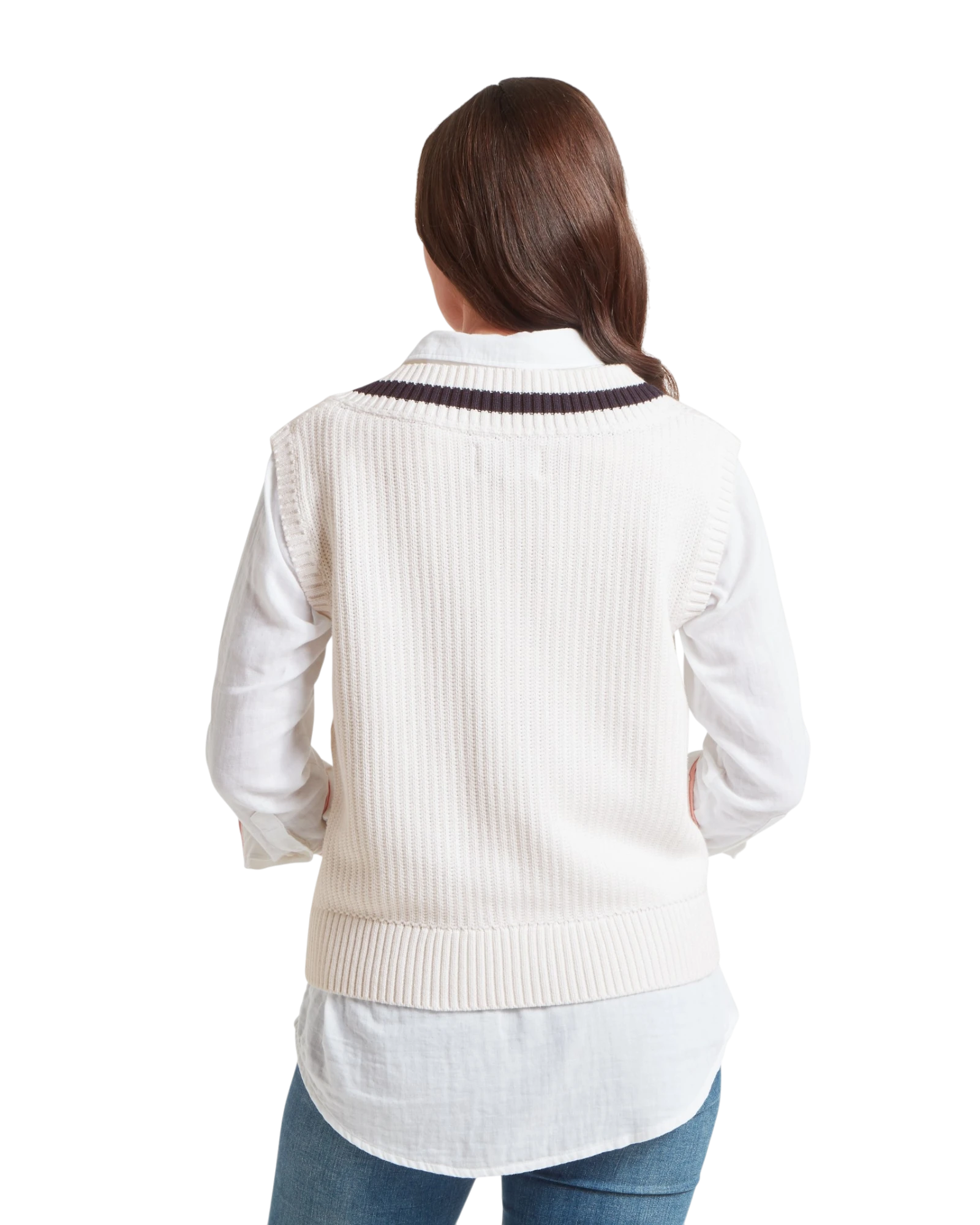 Hambledon Vest - Soft White/Navy