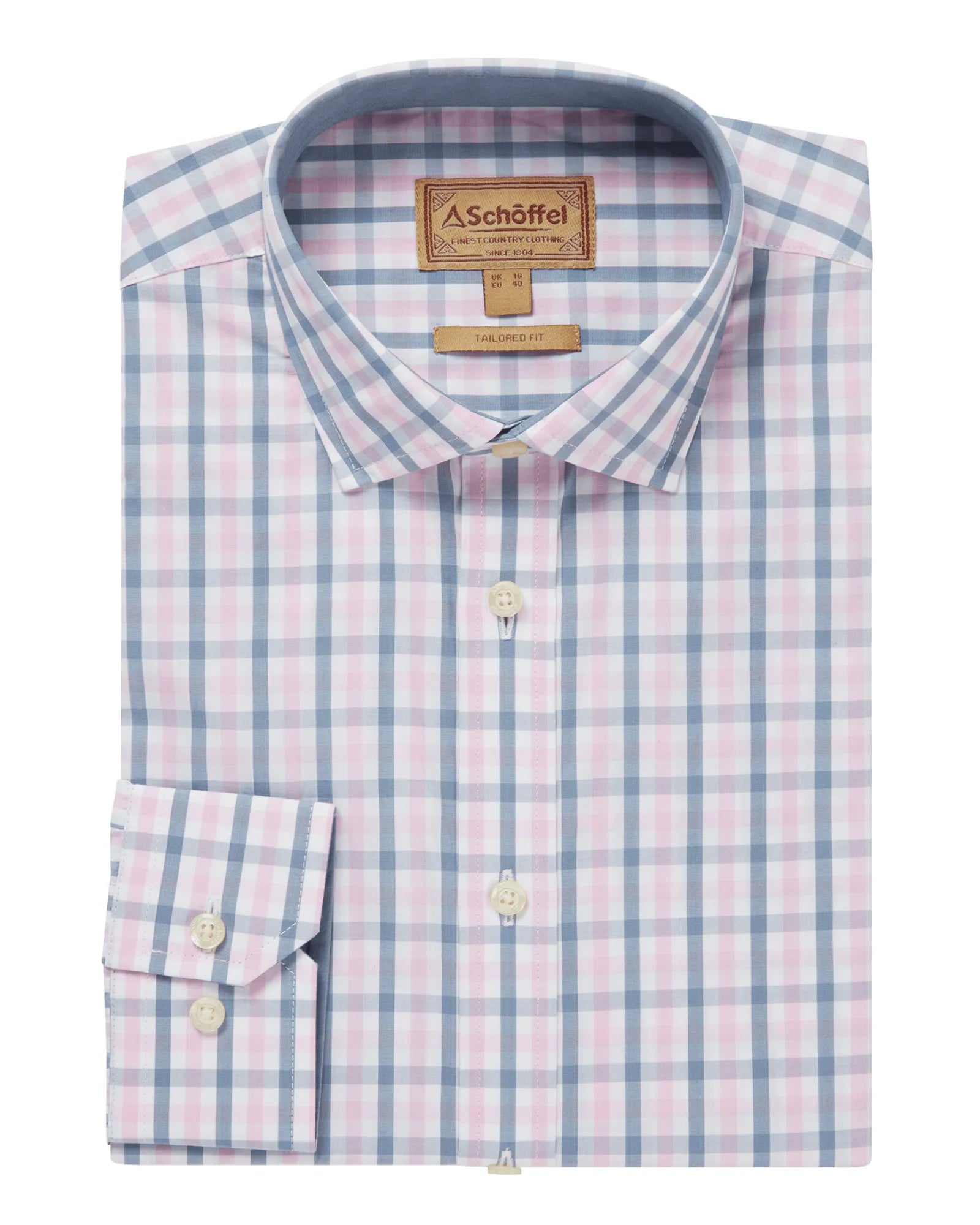 Hebden Tailored Shirt - Dark Denim/Pink
