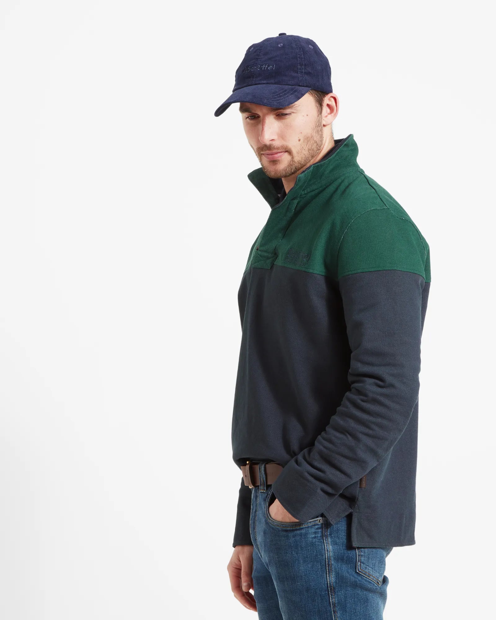 Helford Sweatshirt - Navy/Pine Green