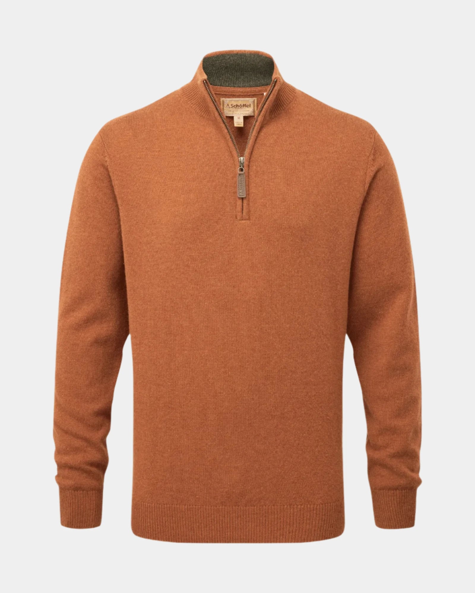 Lewis Brick Lambswool Quarter Zip Jumper