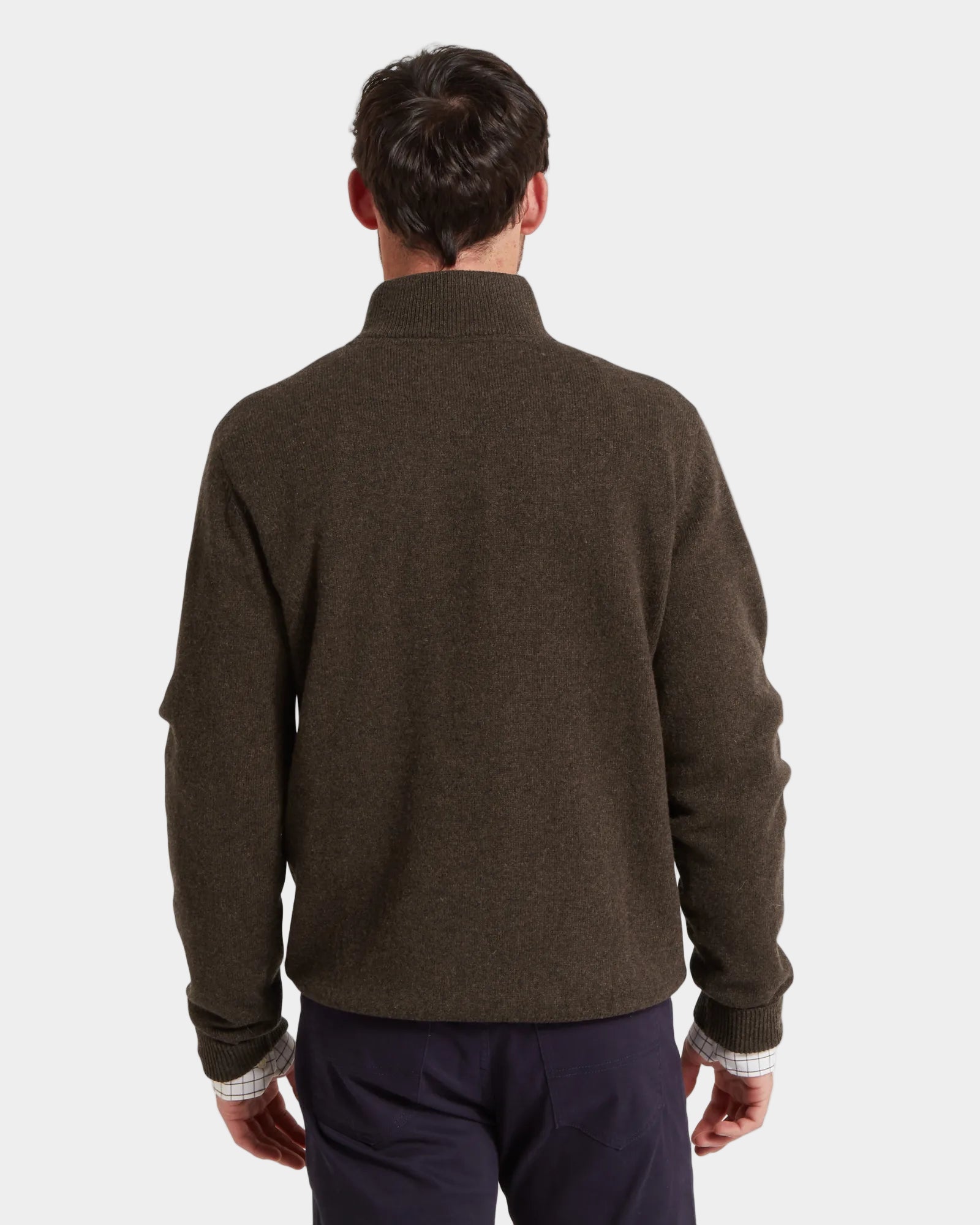 Lewis Quarter Zip Jumper - Chocolate