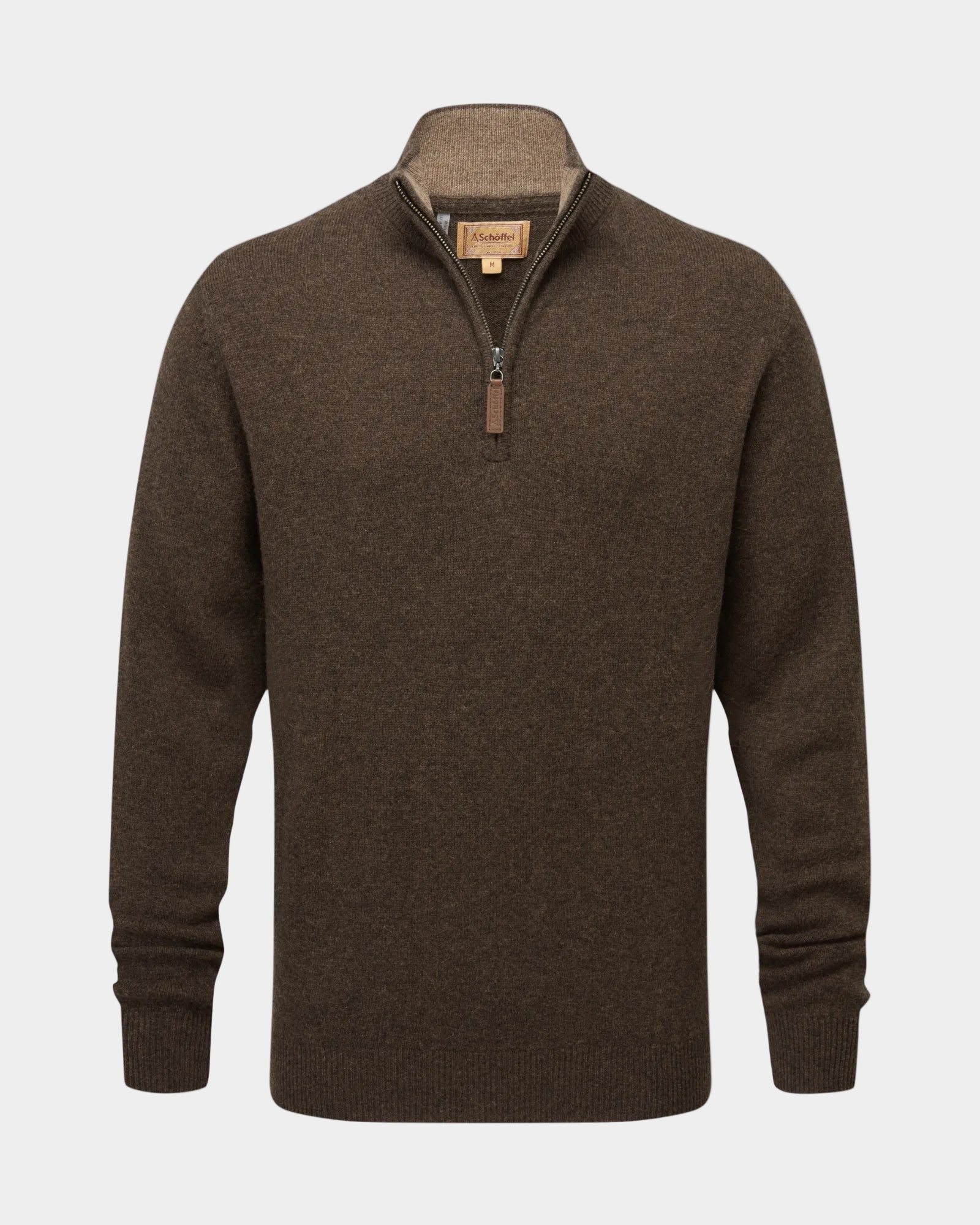 Lewis Quarter Zip Jumper - Chocolate