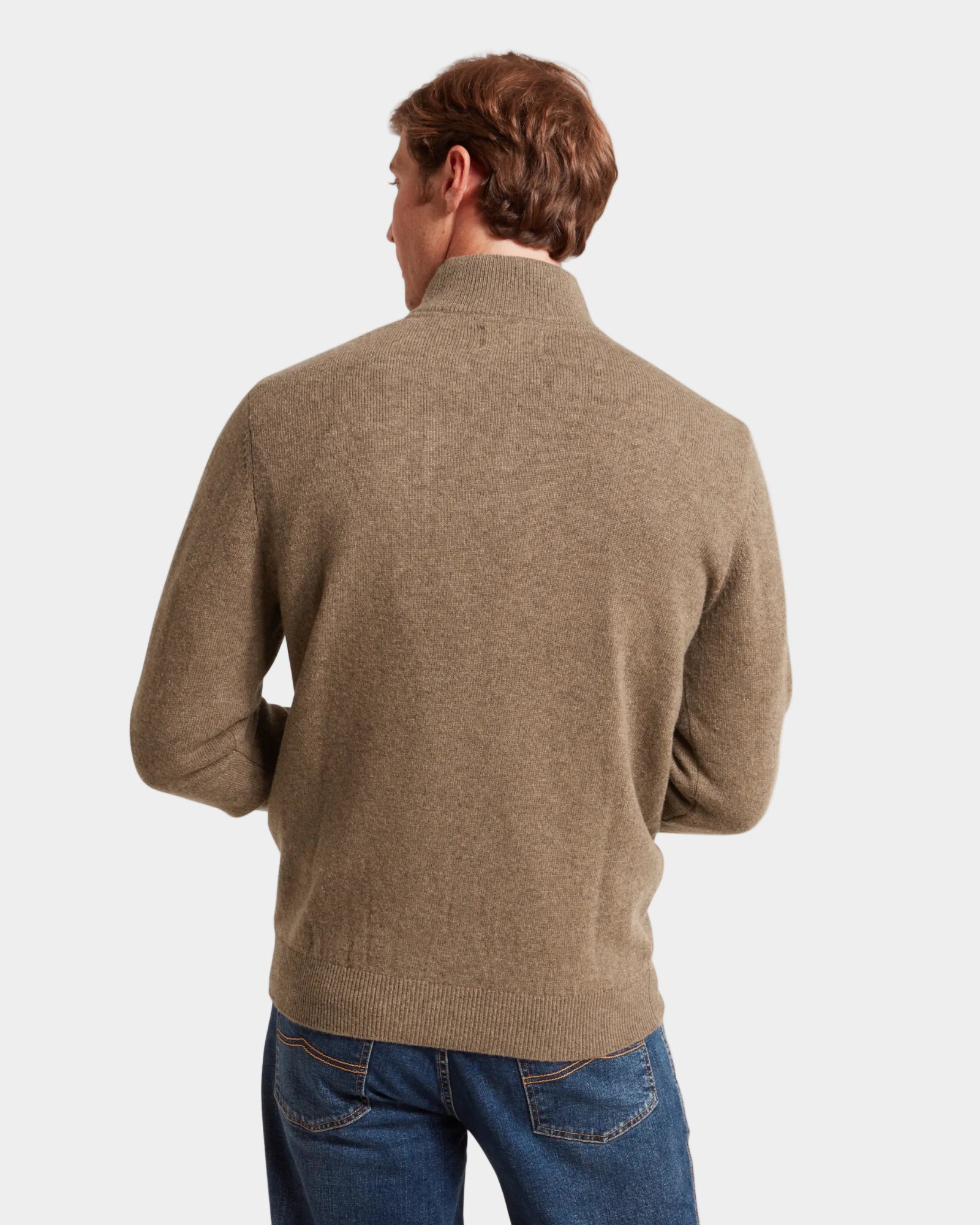 Lewis Quarter Zip Jumper - Mushroom