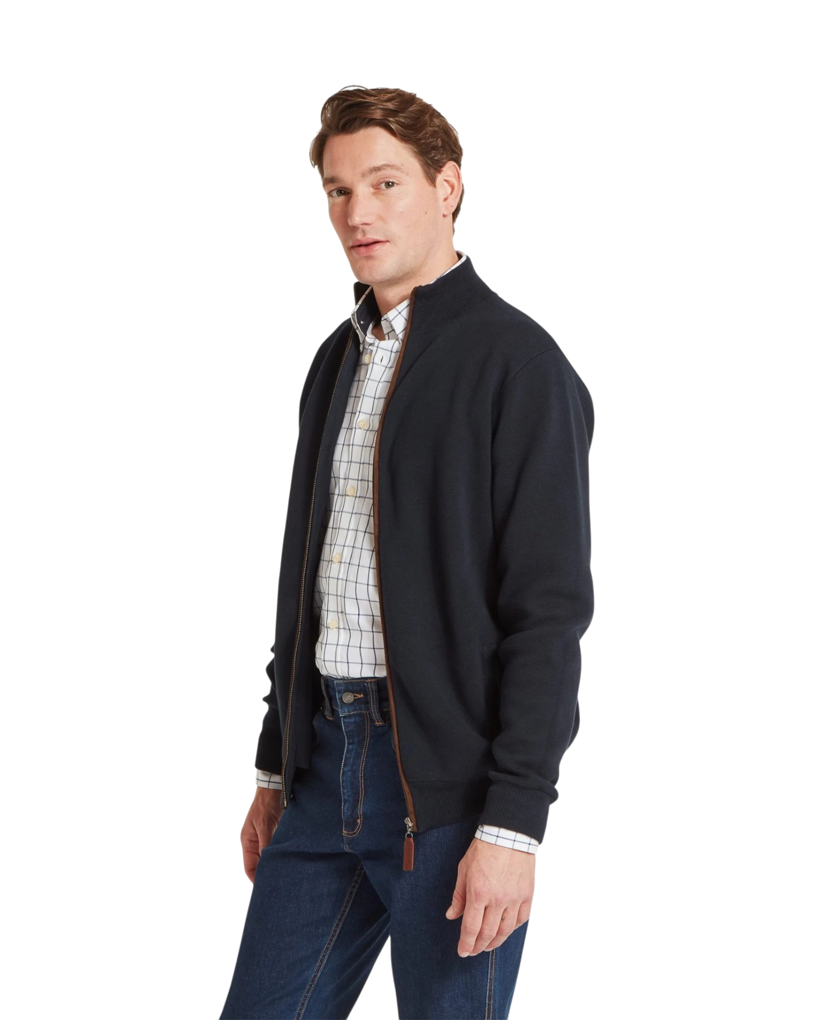 Marlow Full Zip Jumper - Navy