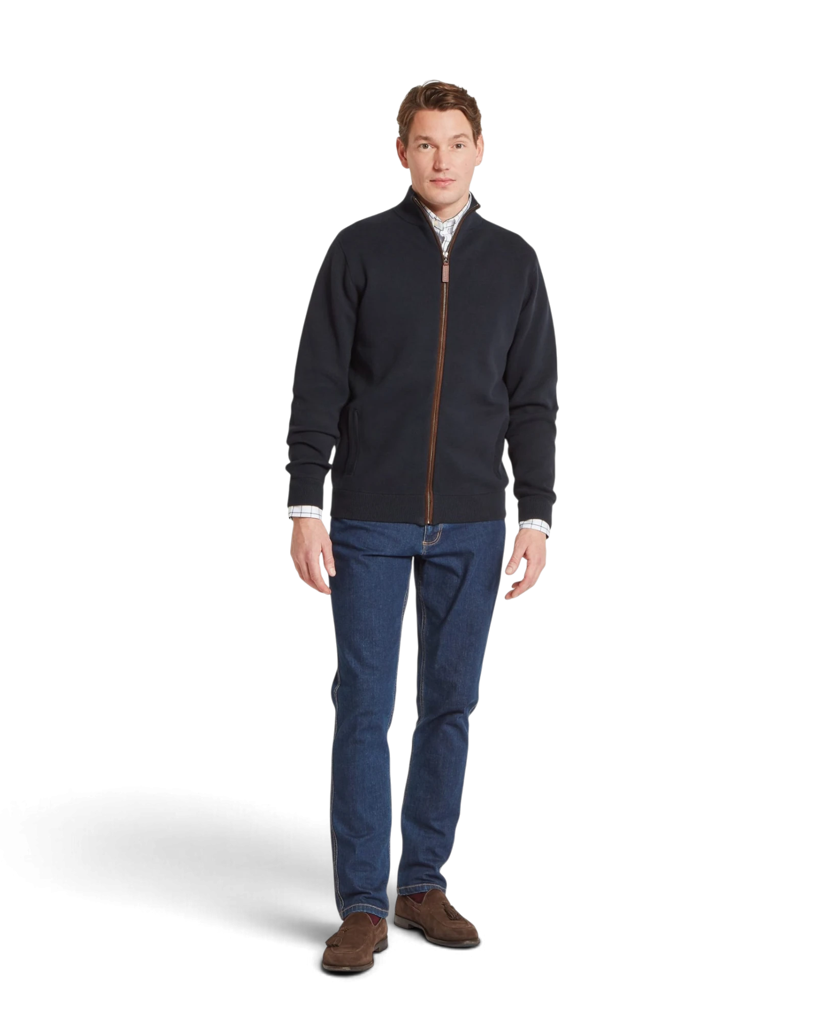 Marlow Full Zip Jumper - Navy