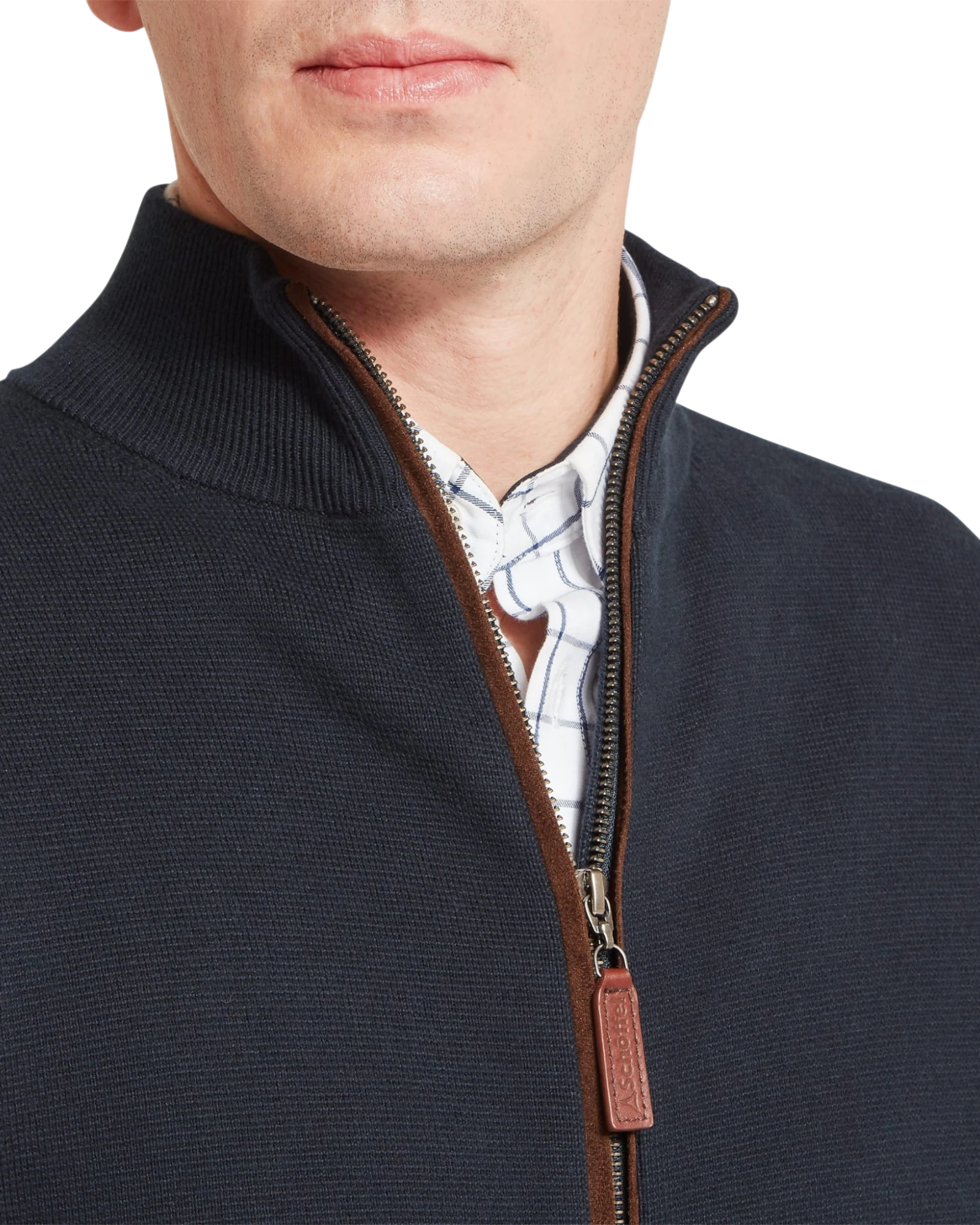Marlow Full Zip Jumper - Navy