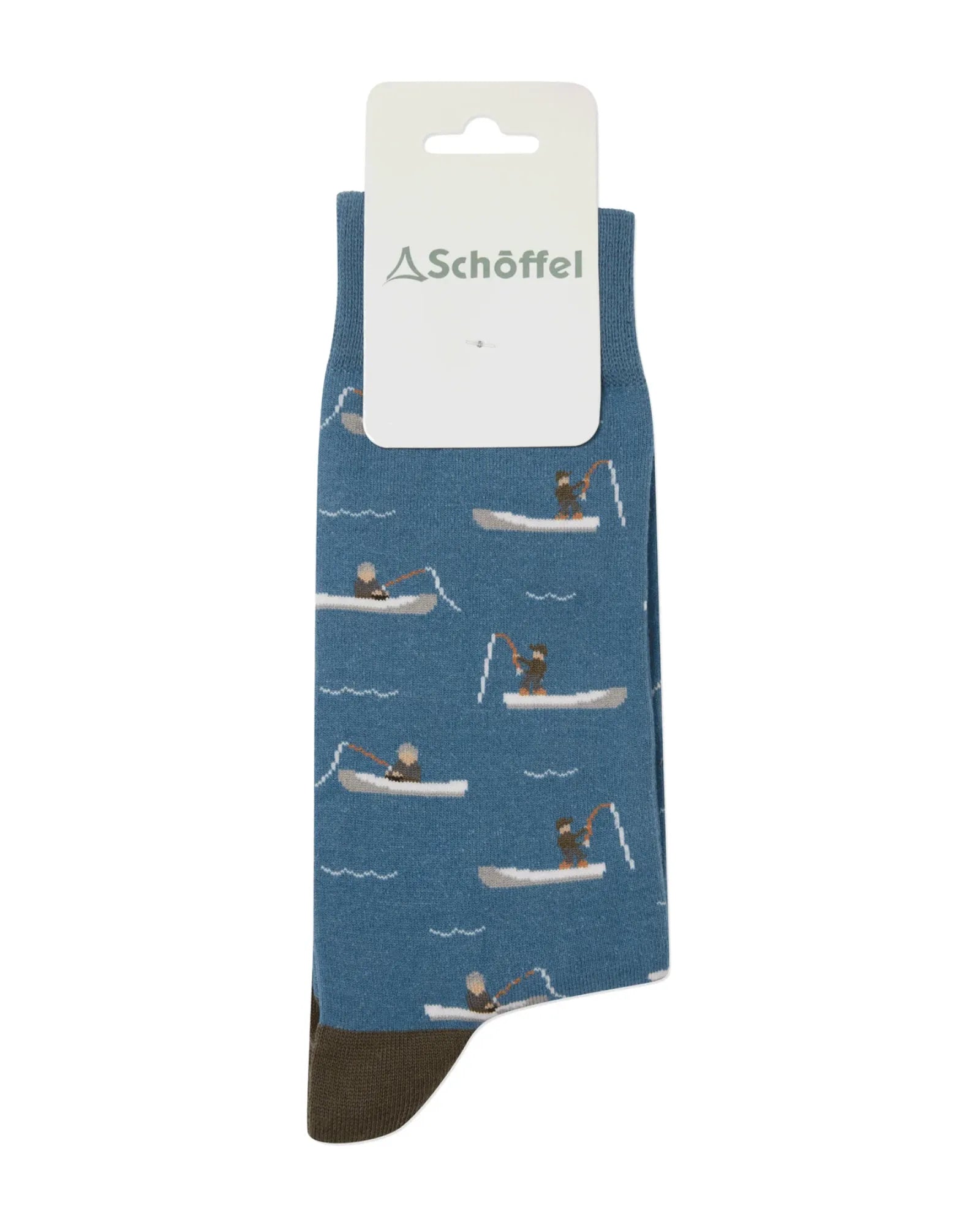 Men's Cotton Socks - Blue Fishing Boat