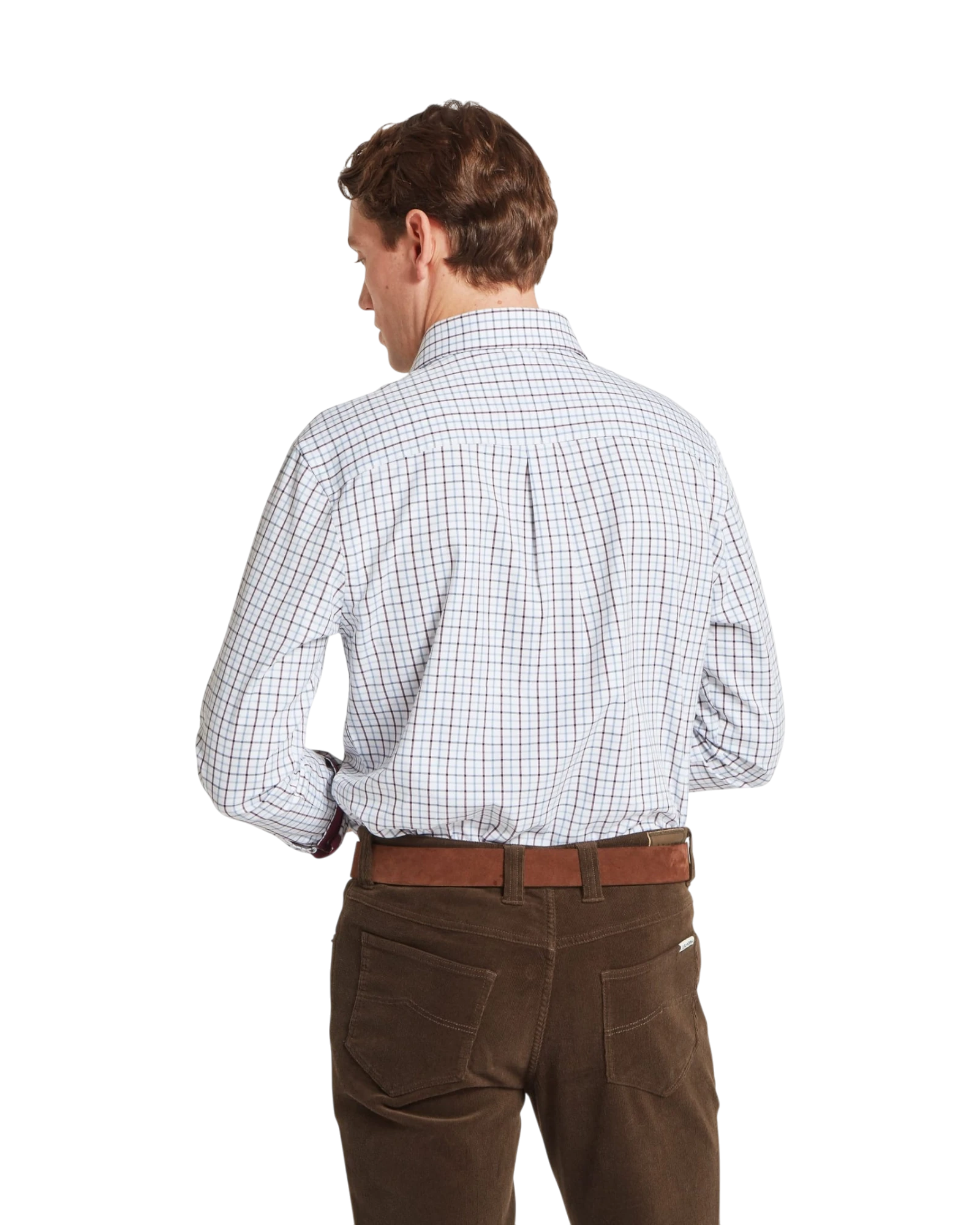 Milton Tailored Shirt - Port/Lake Blue Check