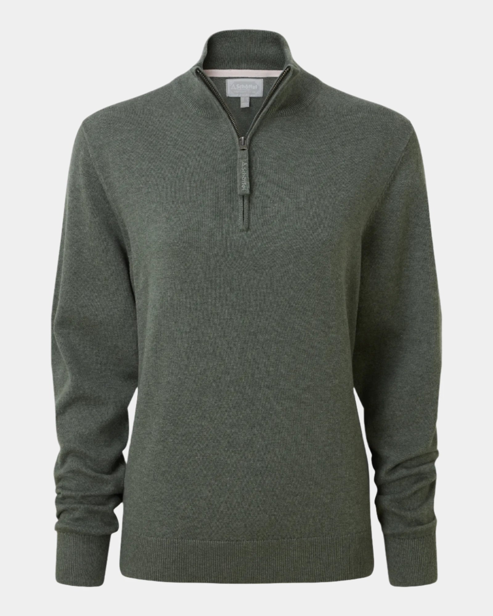 Polperro Country Green Quarter Zip Jumper