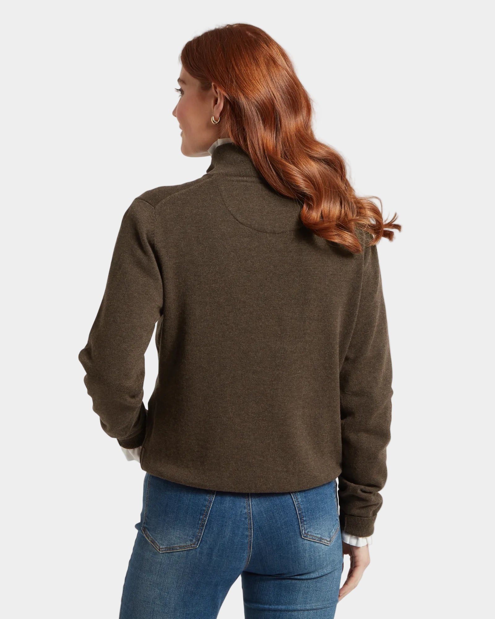 Polperro 1/4 Zip Jumper - Chocolate