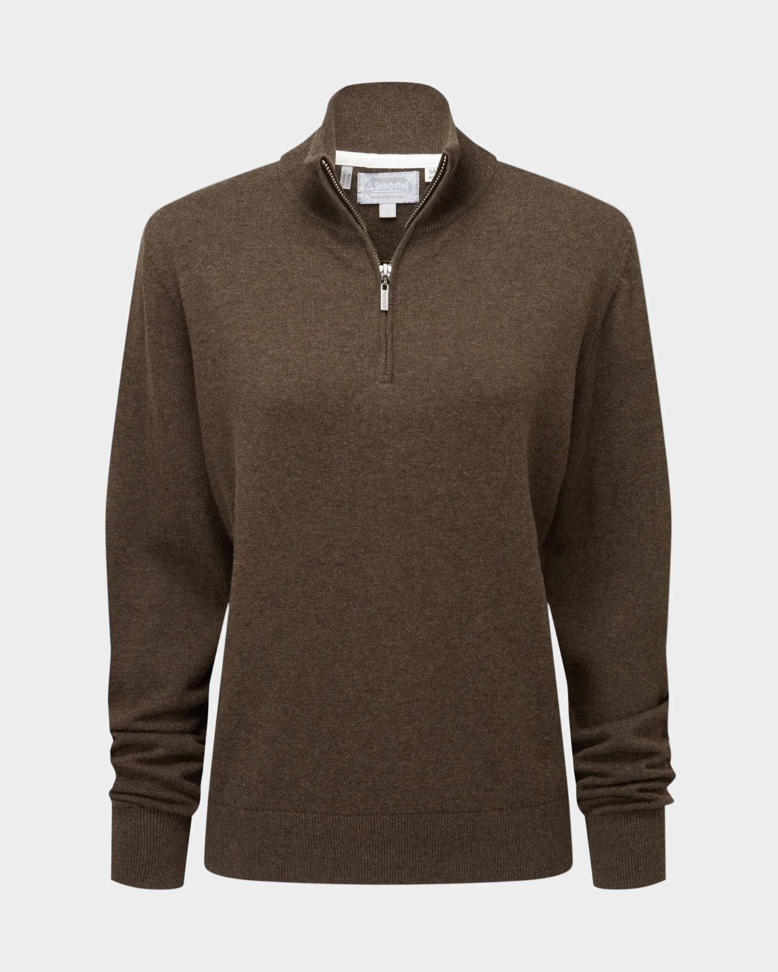 Polperro 1/4 Zip Jumper - Chocolate