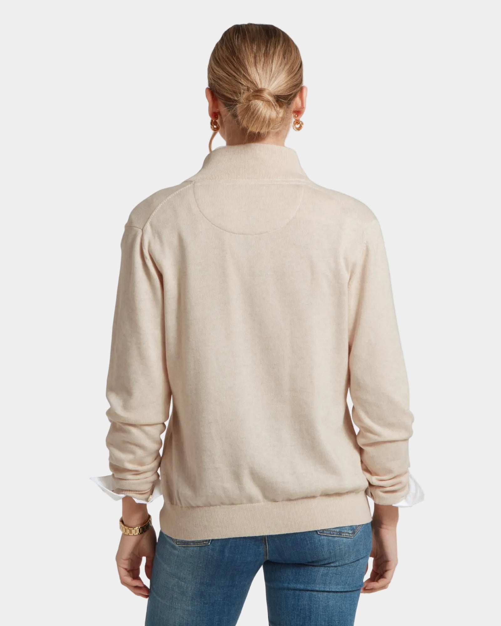 Polperro 1/4 Zip Jumper - Oat