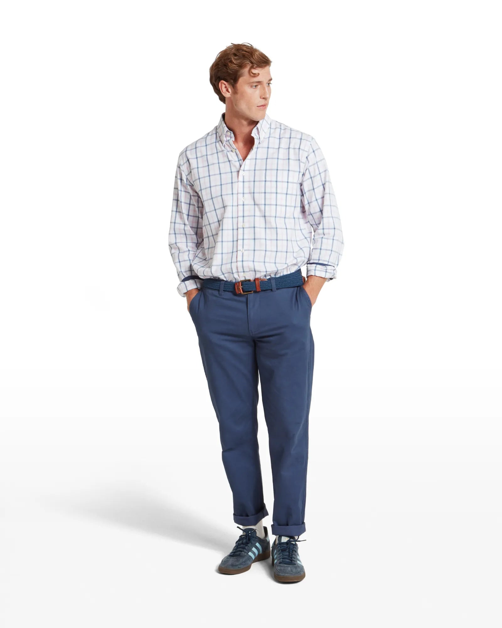 Polstead Shirt - French Navy/Pale Blue/Pale Pink