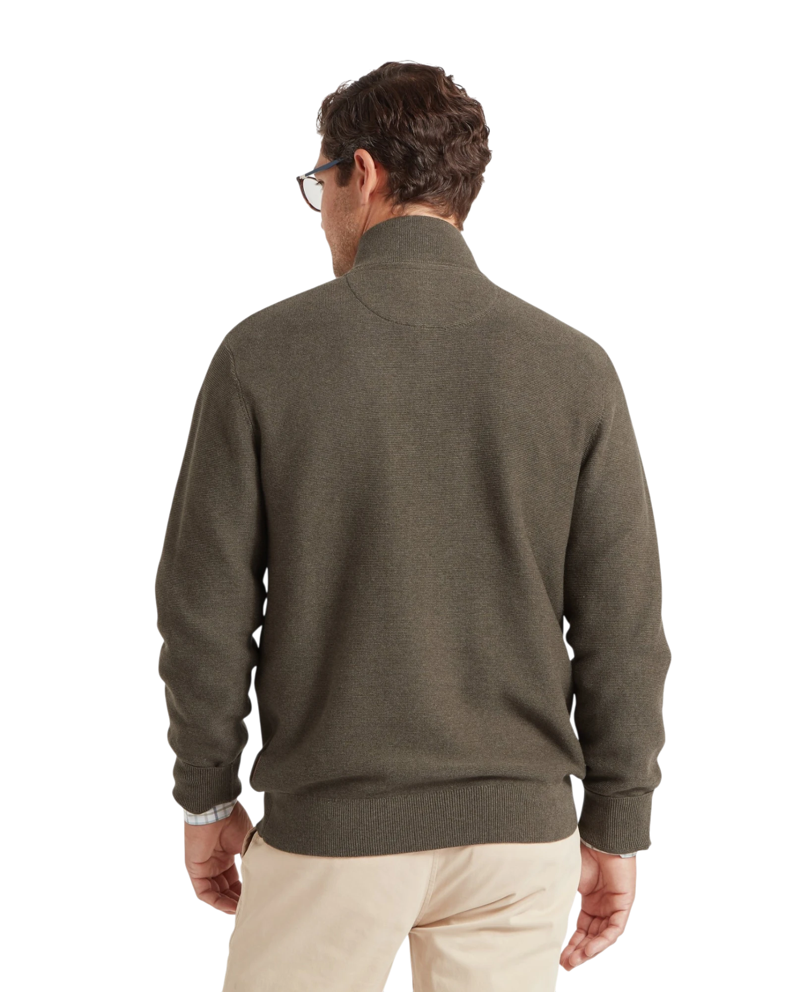 Porthleven Quarter Zip Jumper - Beetle Green