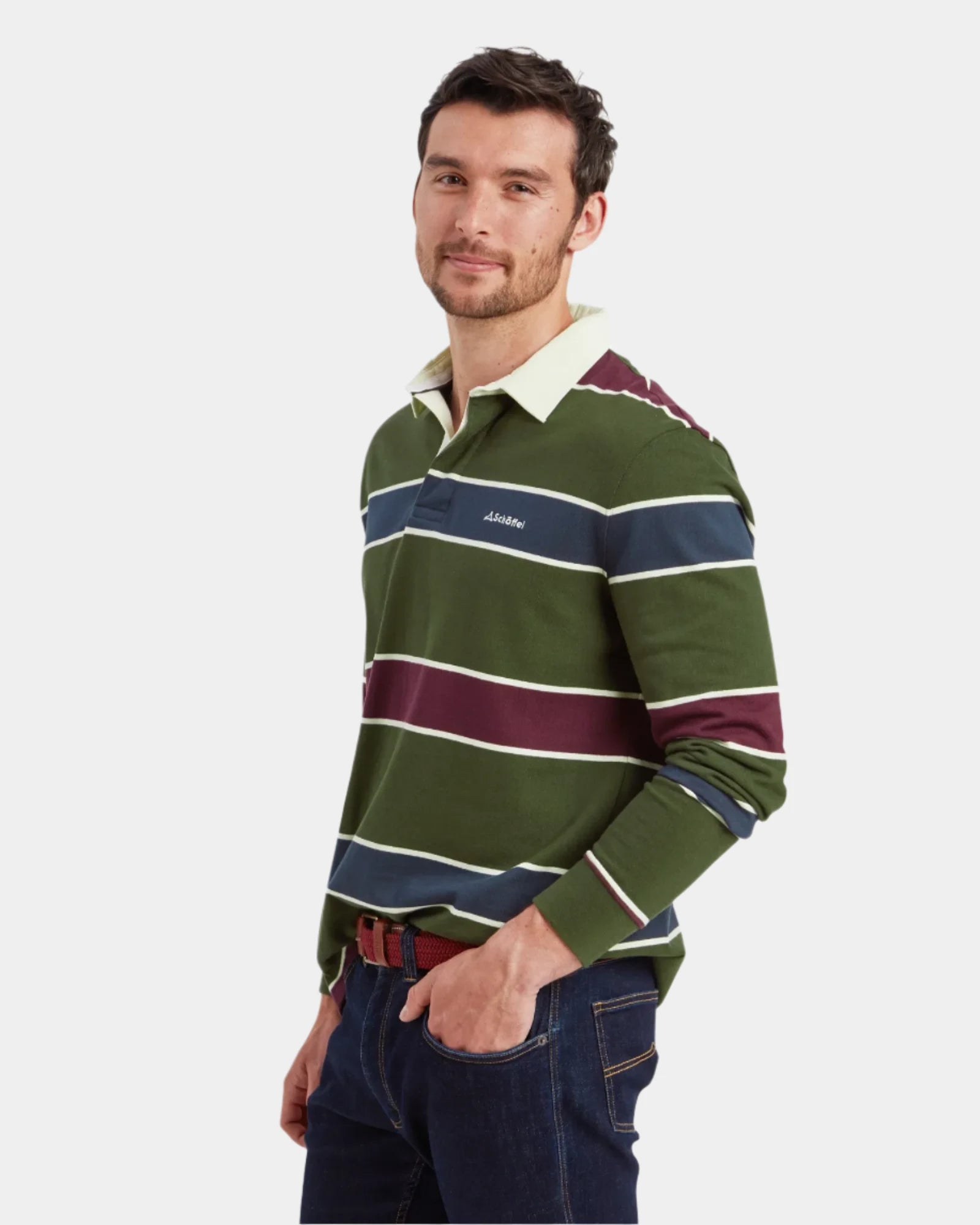 Porthtowan Rugby Top - Woodland/Wine