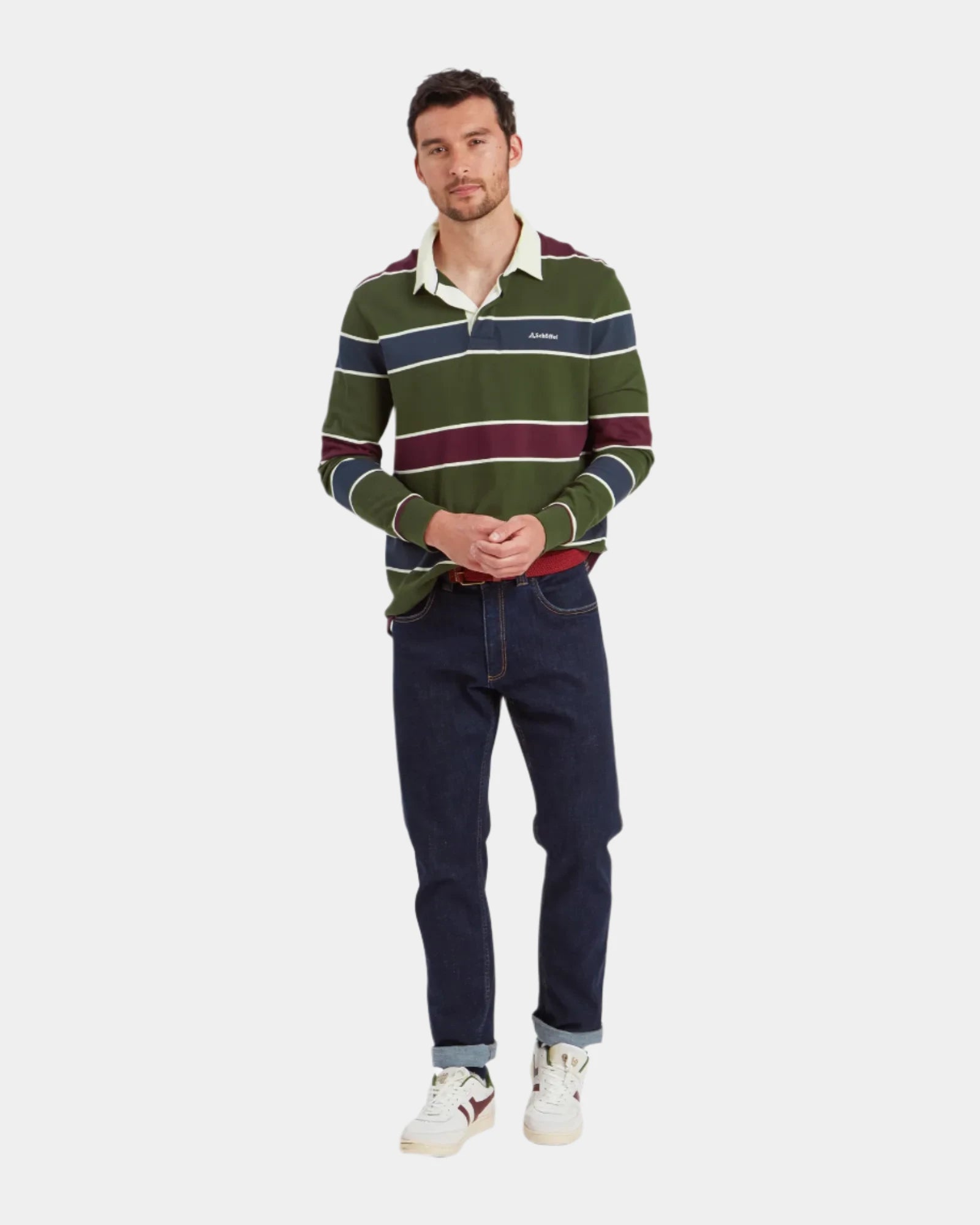 Porthtowan Rugby Top - Woodland/Wine