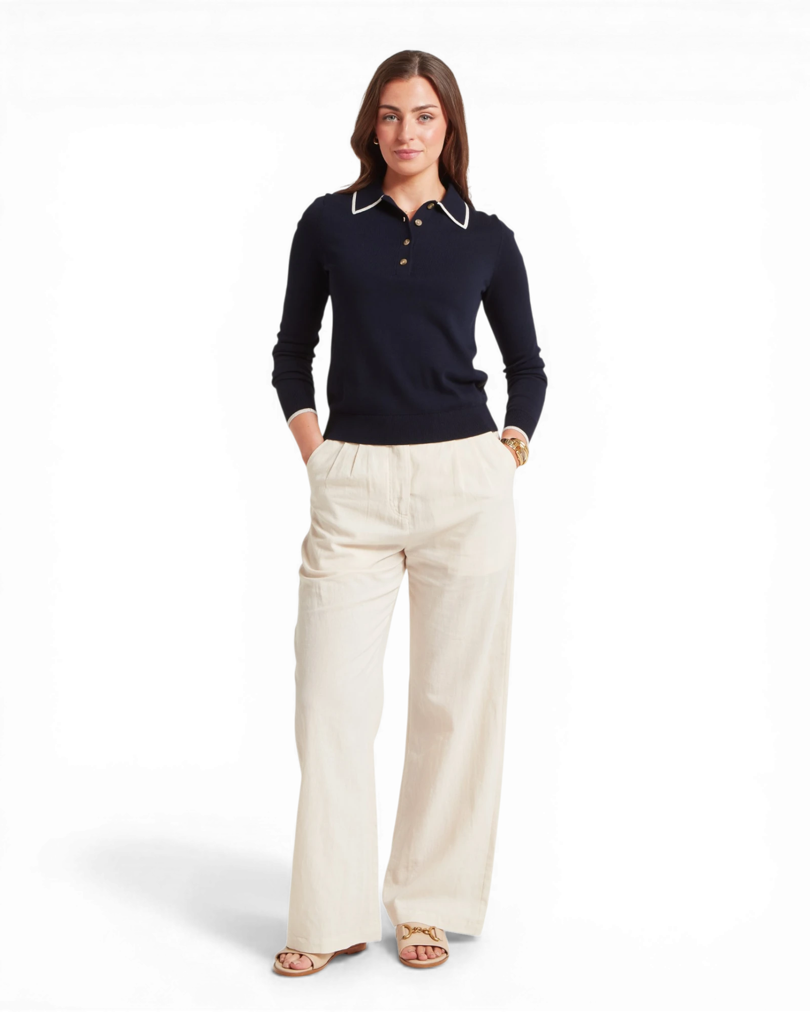 Portloe Jumper - Navy/Dove