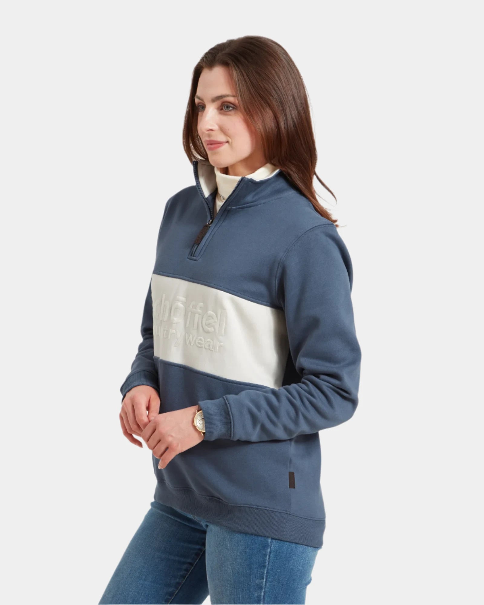 St Agnes Vintage Navy Quarter Zip Sweatshirt