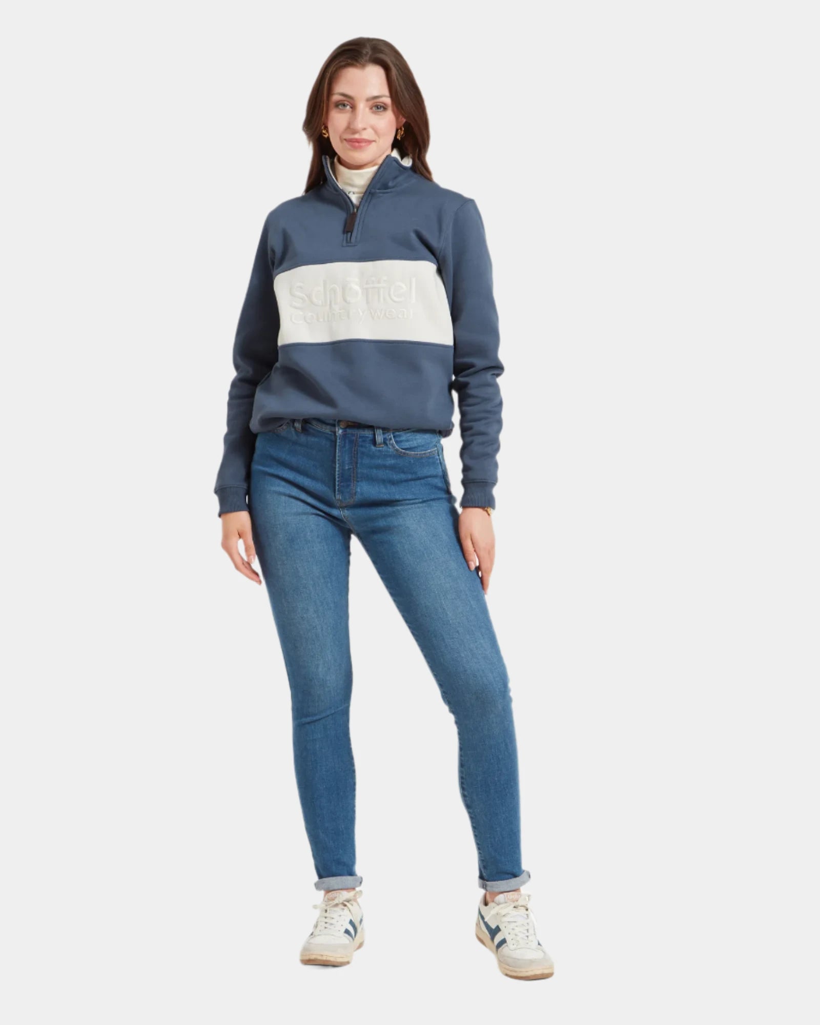 St Agnes Vintage Navy Quarter Zip Sweatshirt