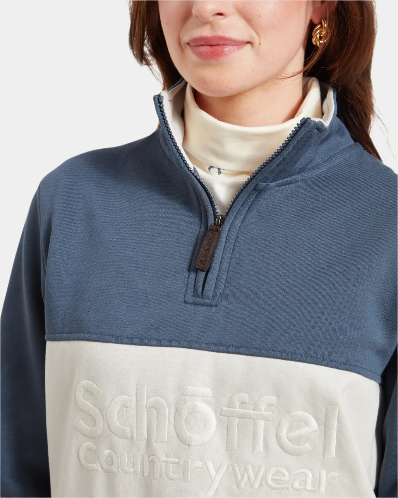 St Agnes Vintage Navy Quarter Zip Sweatshirt