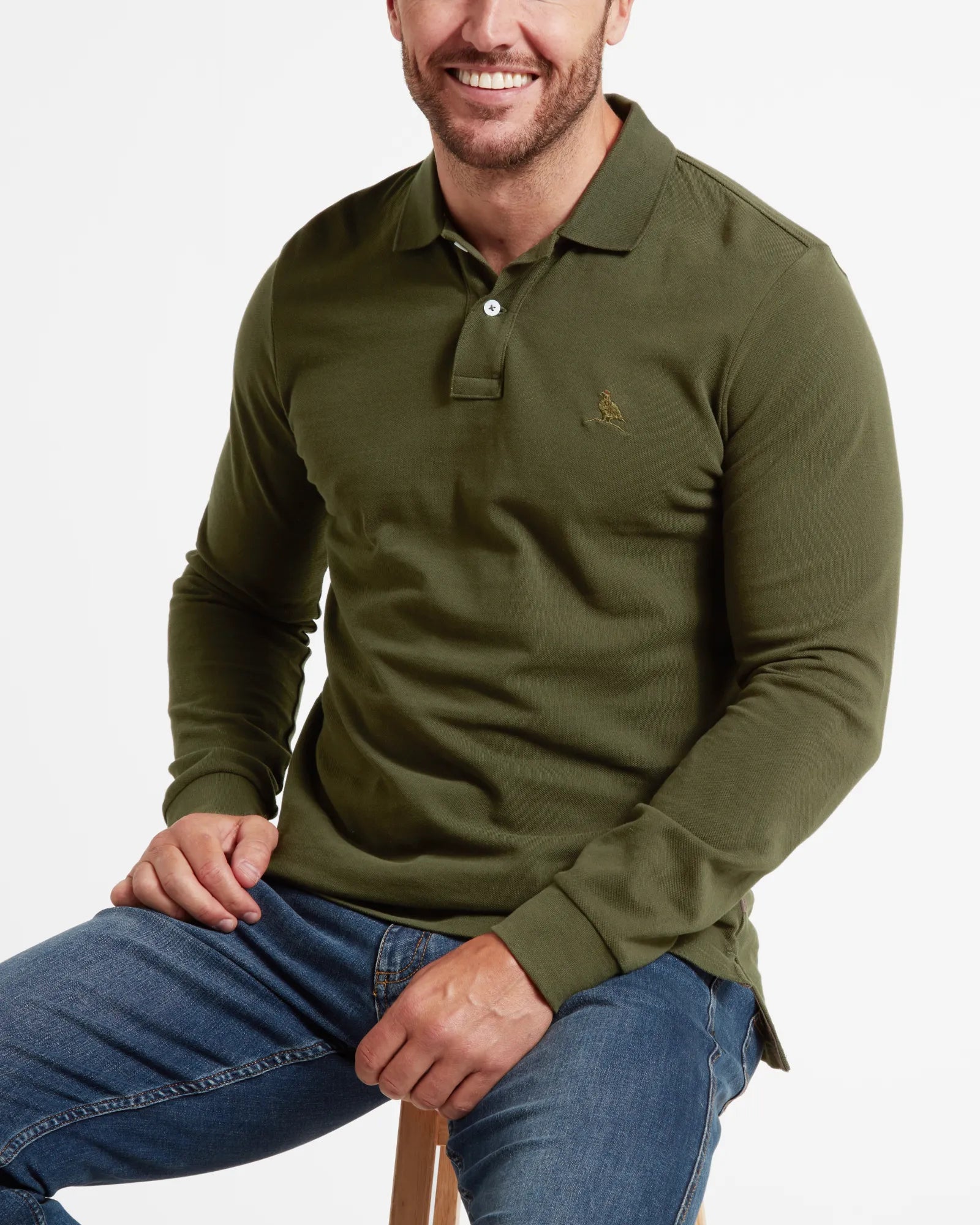 St Ives Long Sleeve Polo Shirt - Forest