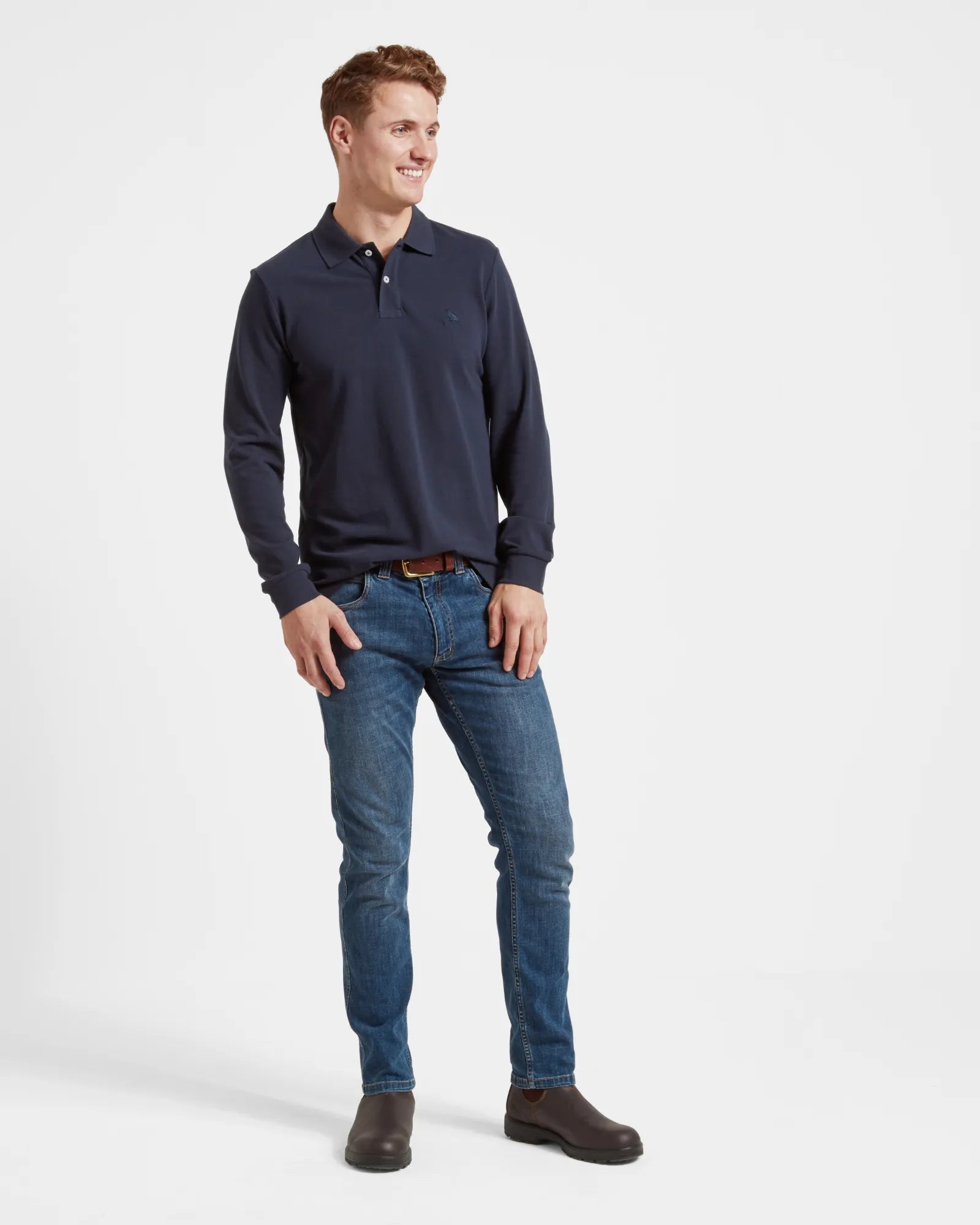 St Ives Long Sleeve Polo Shirt - Navy