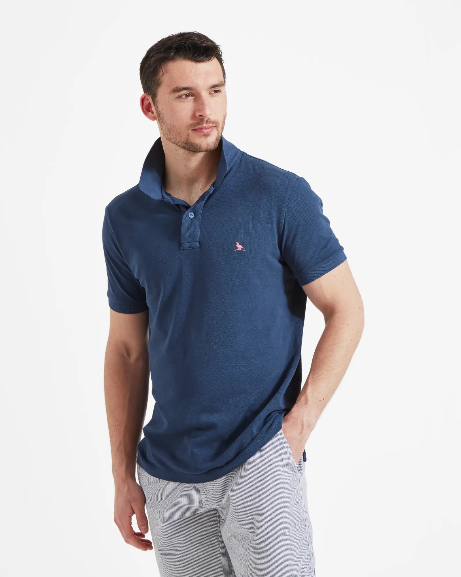 St Ives French Navy Pique Polo Shirt